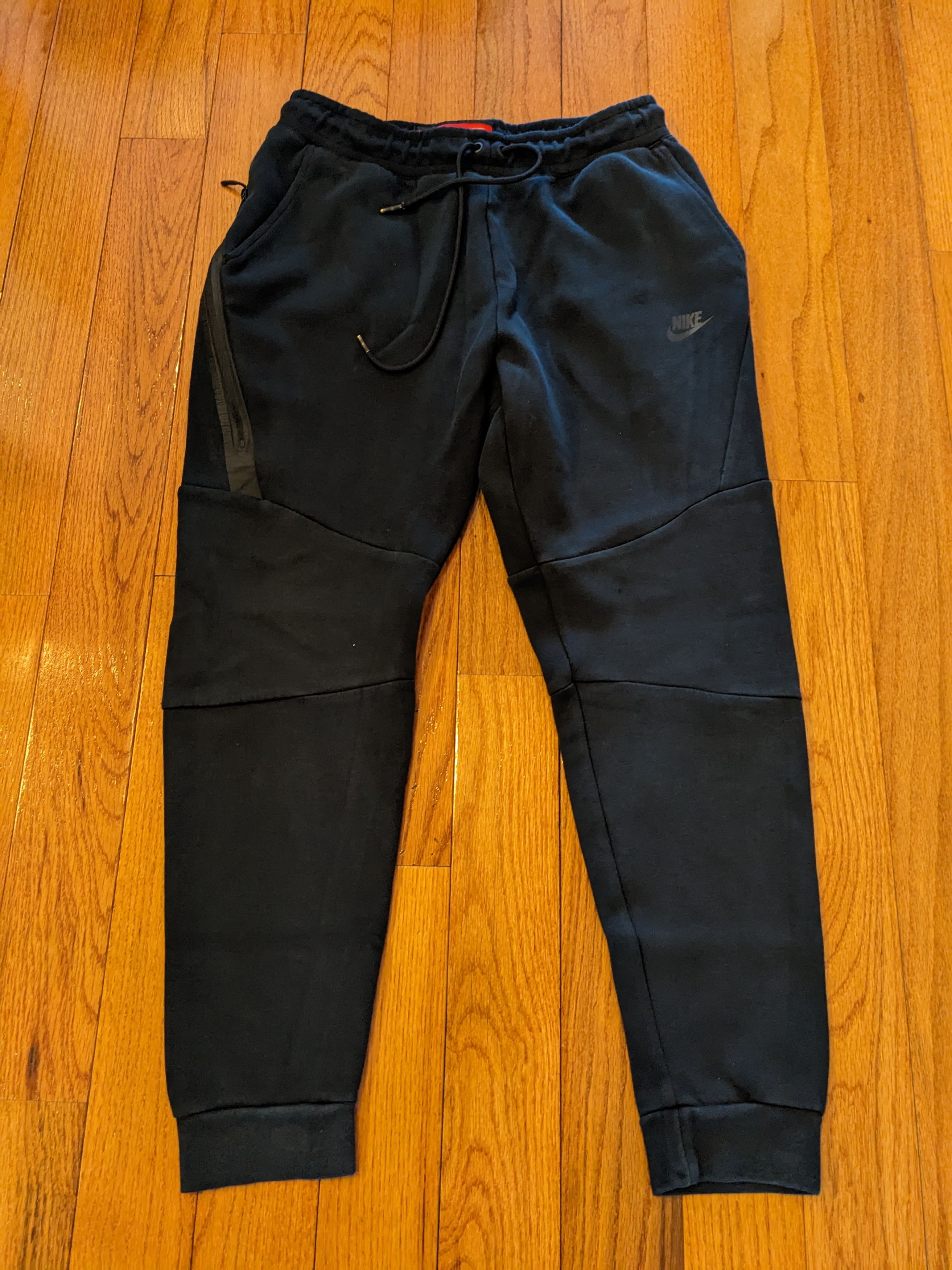 Nike × Vintage Nike Joggers Mens Large Black SweatPants Zip Pockets Size US 30 / EU 46 - 1 Thumbnail