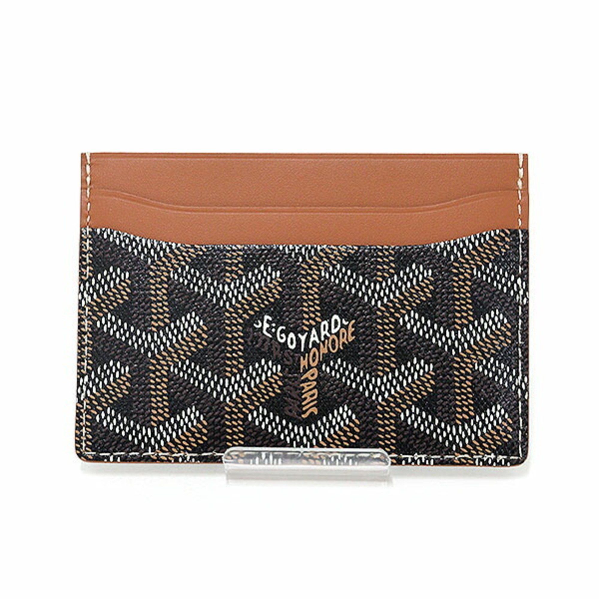 image of Goyard Saint Sulpice Card Case Brown Black Goyardine Canvas/calf, Women's