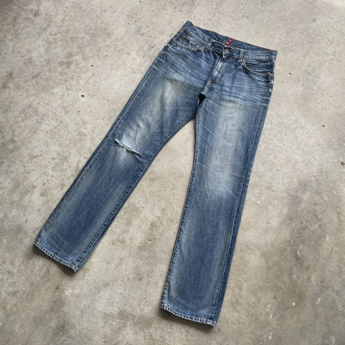Japanese Brand Vintage Japanese Faded Denim Distressed Jeans Pants W34 Size US 34 / EU 50 - 2 Thumbnail