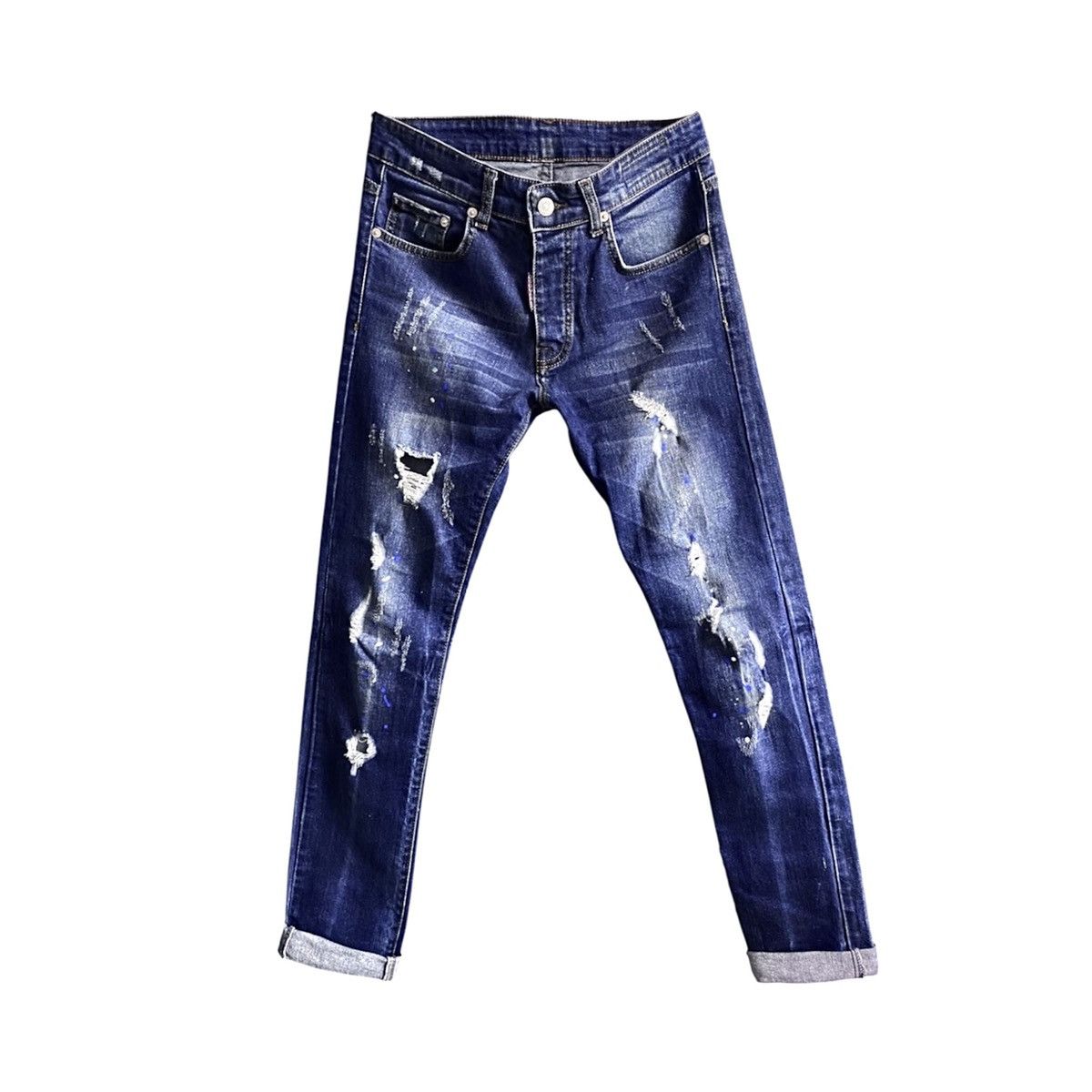 Dsquared2 Women’s Dsquared Washed Torn Distressed Paint Splatter Denim Size 28" / US 6 / IT 42 - 1 Thumbnail