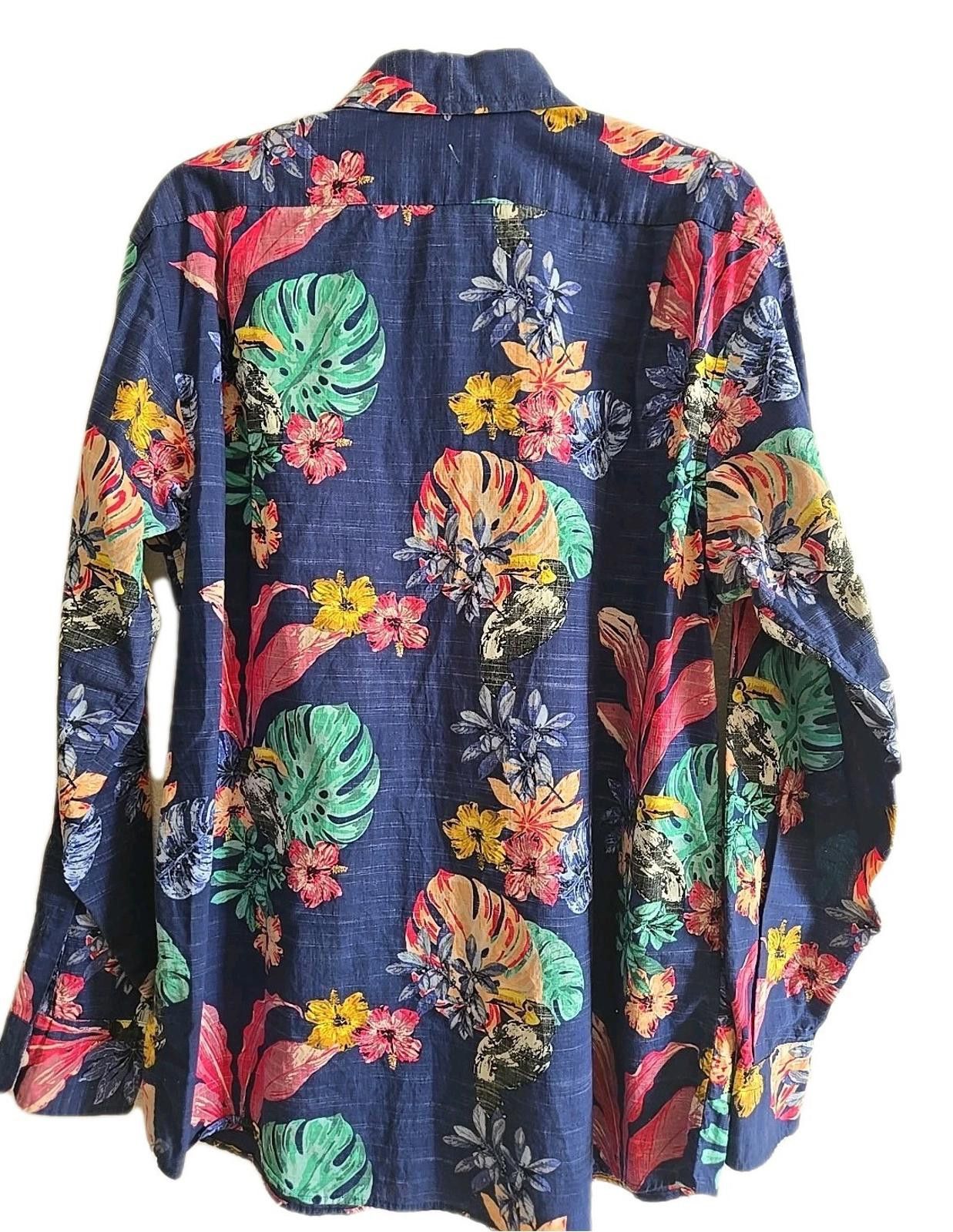 Cremieux Cremieux Mens Tropical Shirt Size L Floral Button Up Cotton Size US L / EU 52-54 / 3 - 3 Thumbnail
