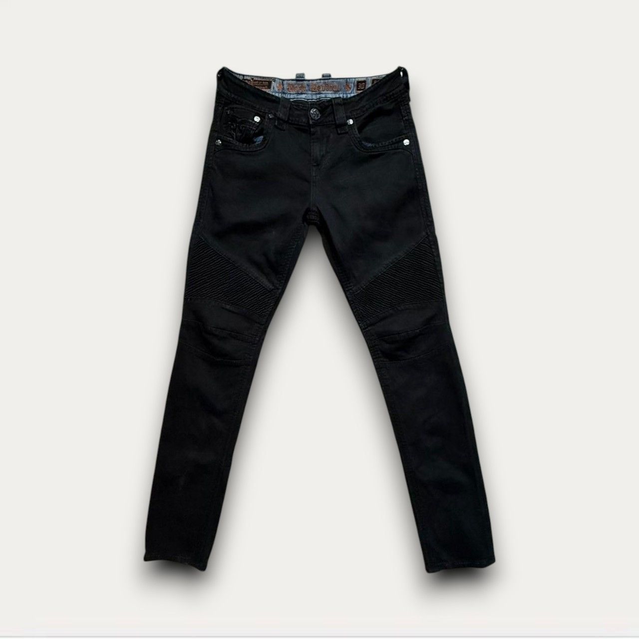 Rock Revival Rock Revival Granger Biker Black Jeans Size US 32 / EU 48 - 1 Thumbnail
