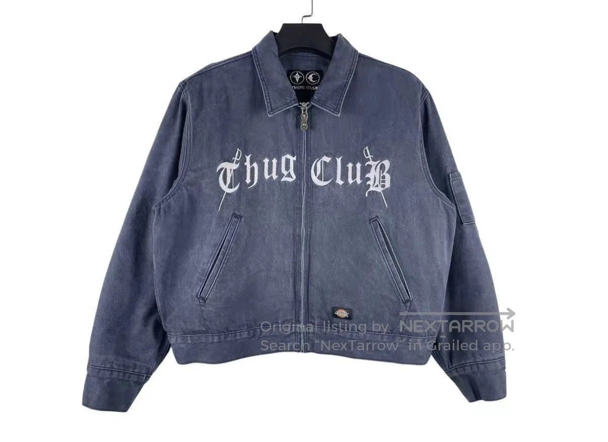 Thug Club Blue Denim Jacket with Embroidered Text. Size US M / EU 48-50 / 2 - 1 Thumbnail
