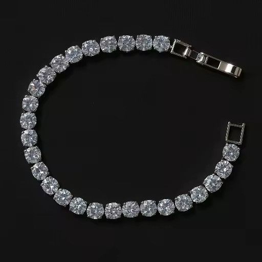 Japanese Brand Iced Out 5mm + 18 cm Cubic Zirconia Mens Crystal Chain Size ONE SIZE - 5 Thumbnail