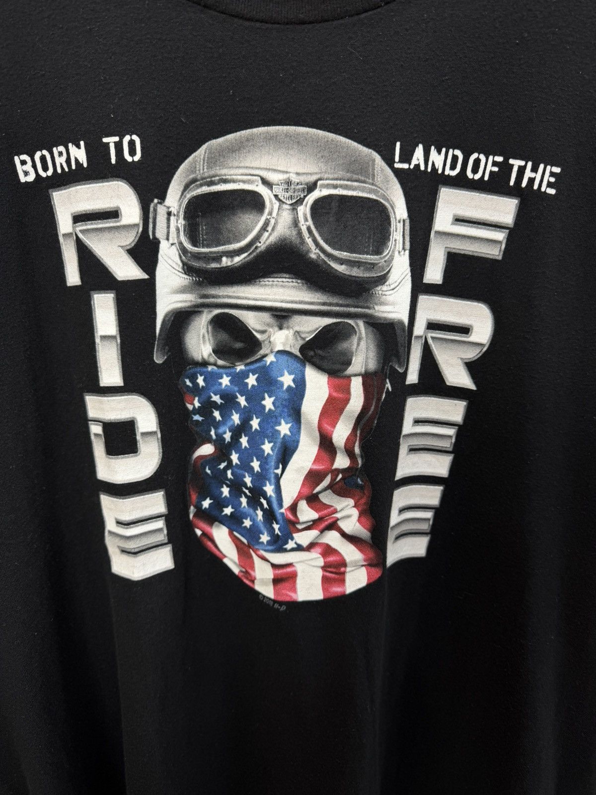 Harley Davidson Harley Davidson Genova Italy Skull Ride Free T Shirt XL USA Size US XL / EU 56 / 4 - 2 Thumbnail