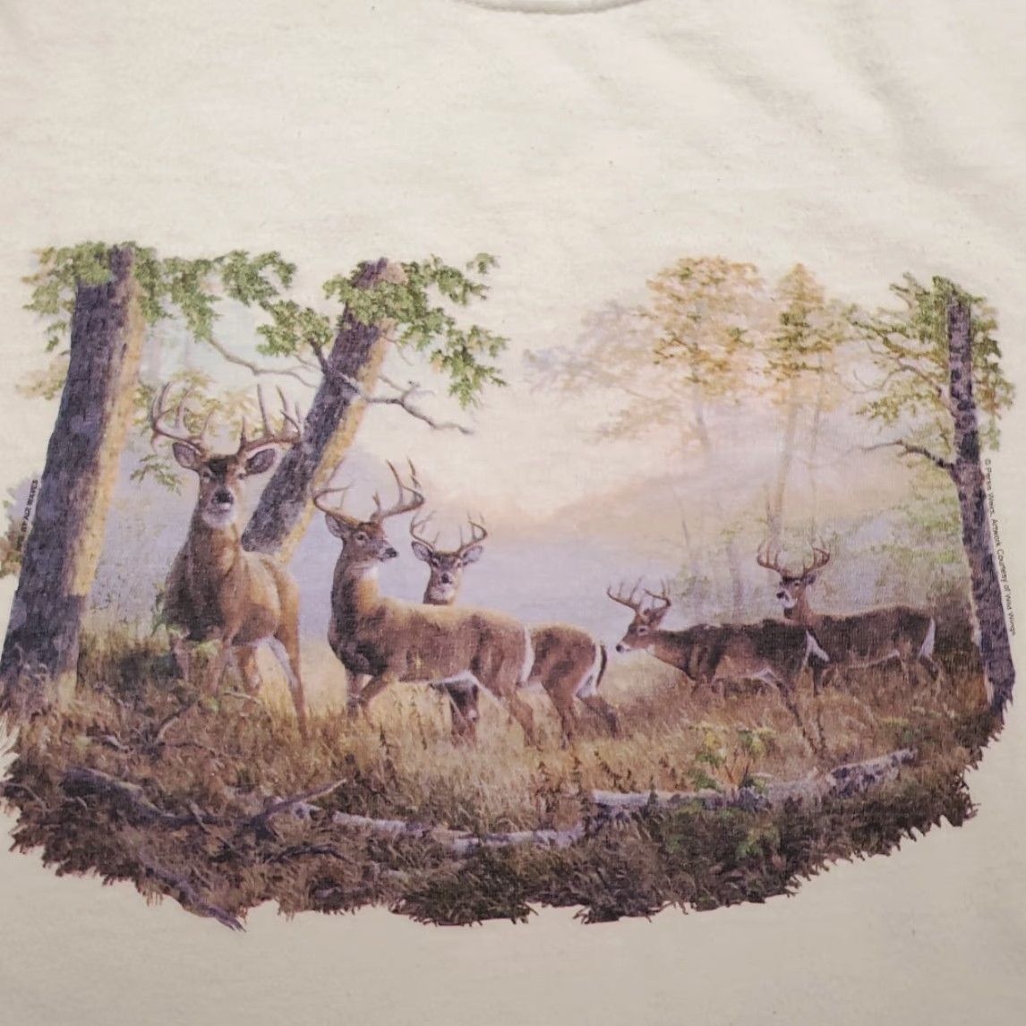 Hanes VINTAGE Nature Tee Mens XL White Wild Wings Whitetail Trophy Buck Classic Deer Y2K Shirt Mens XL White Nature Deer USA 90s Size US XL / EU 56 / 4 - 3 Thumbnail