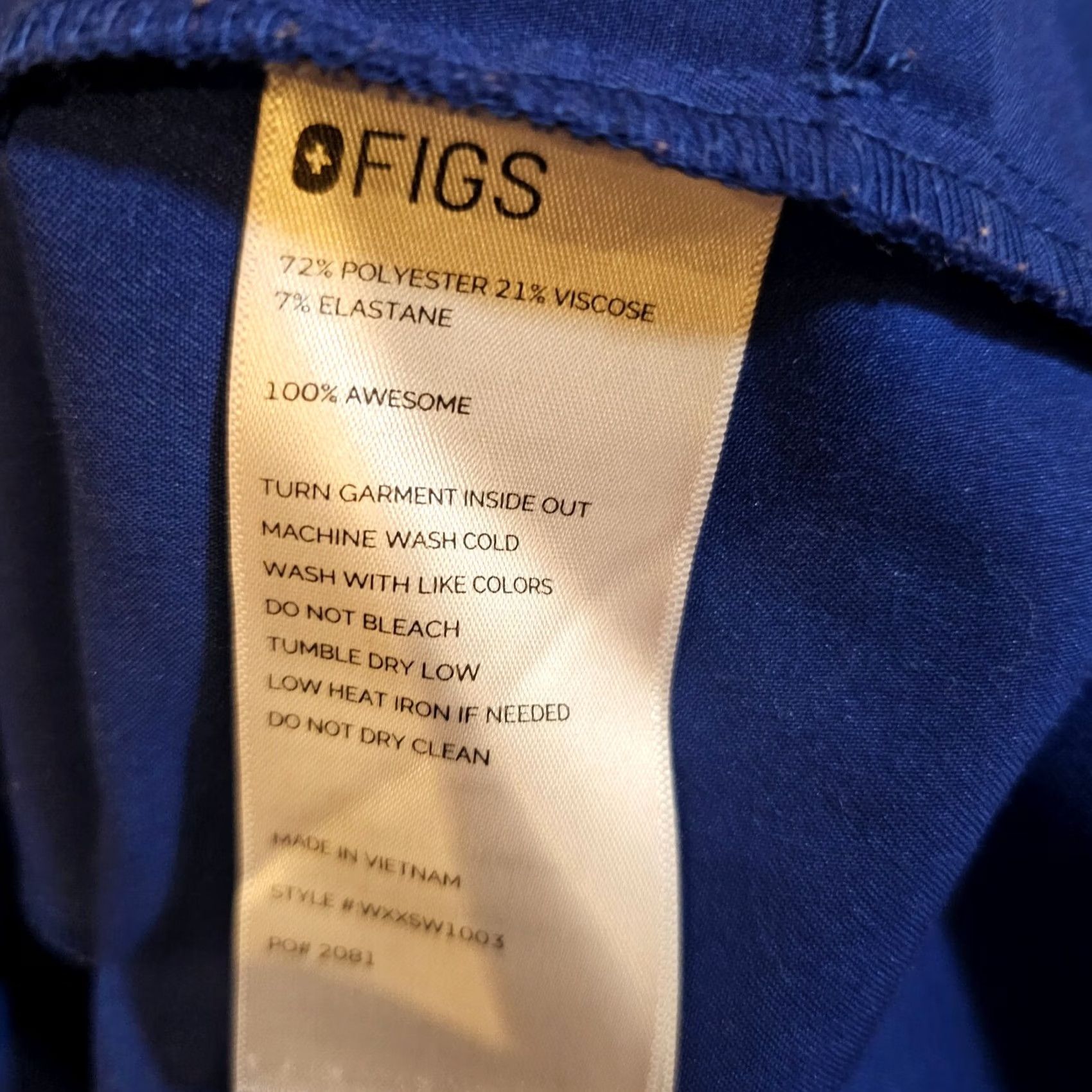 Vintage FIGS Top Womens XXL Blue Rafaela Sleeveless Stretch Pockets Medical Shirt Womens Size XXL / US 16-18 / IT 52-54 - 7 Thumbnail