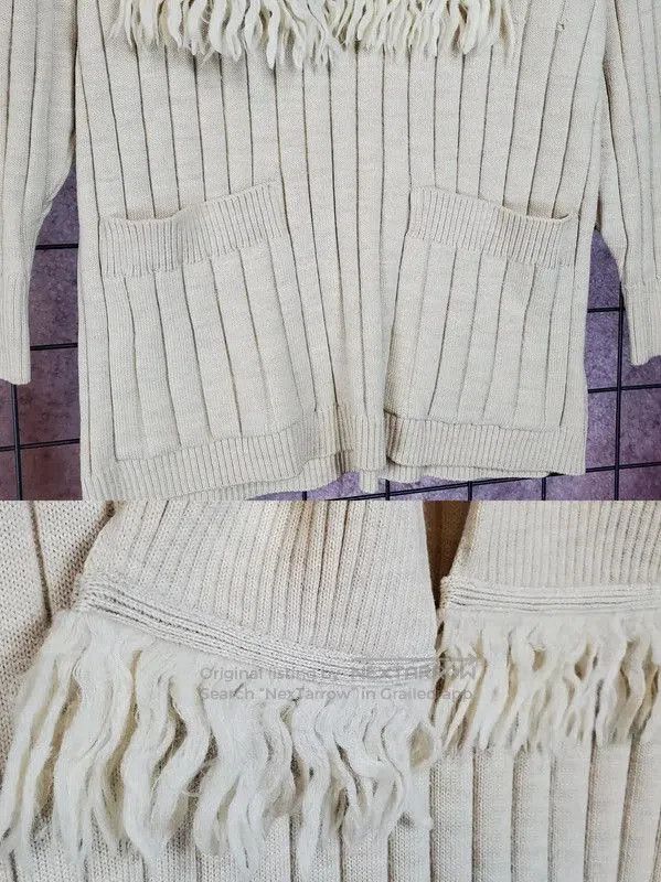 Yves Saint Laurent Yves Saint Laurent Women's Beige Wool Knit Sweater . Size M / US 6-8 / IT 42-44 - 4 Thumbnail