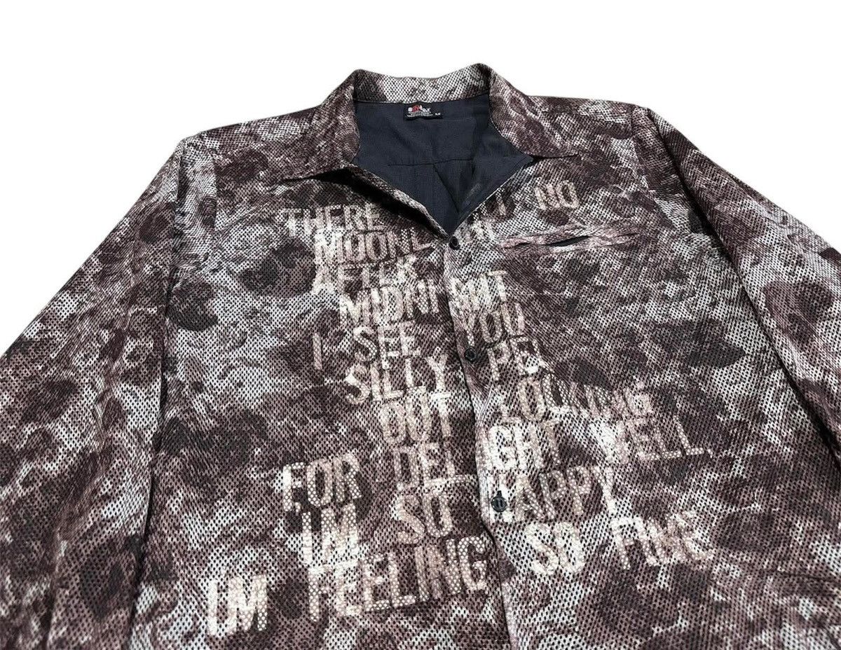 14th Addiction × If Six Was Nine × Japanese Brand 🔥Sick Y2K Badger Double Layer Mesh Poem Shirt Goth Punk Size US M / EU 48-50 / 2 - 1 Thumbnail