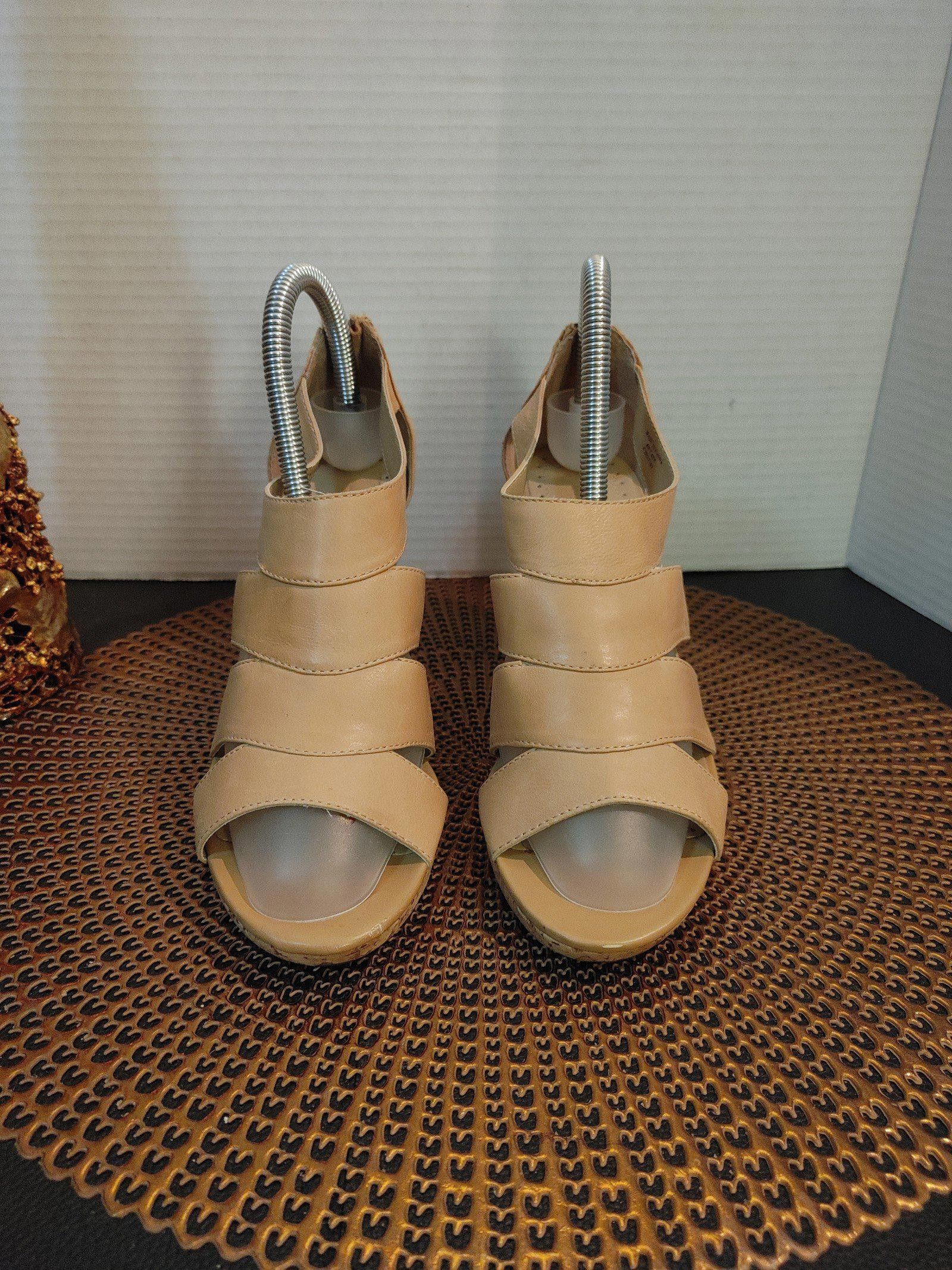 Designer Adrienne Vittadini Cate Wedge Nude Sandals Size 7.5 Size US 7.5 / IT 37.5 - 3 Thumbnail