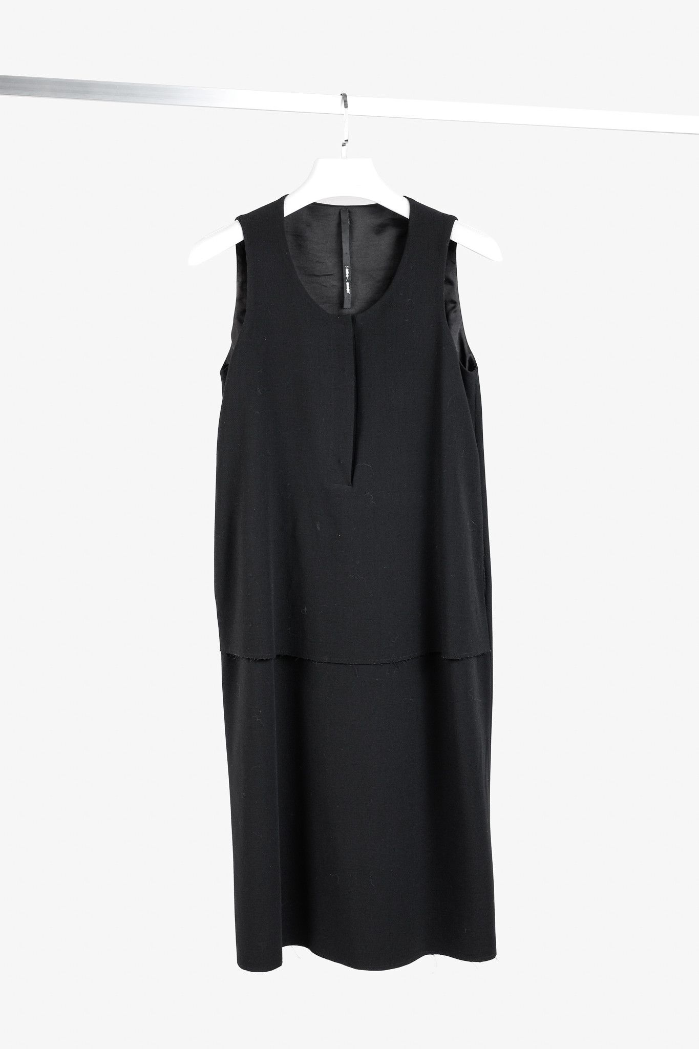 Sara Lanzi Sarah Lanzi AW/16 Minimalist Black Layered Sleeveless Dress Size M / US 6-8 / IT 42-44 - 1 Thumbnail
