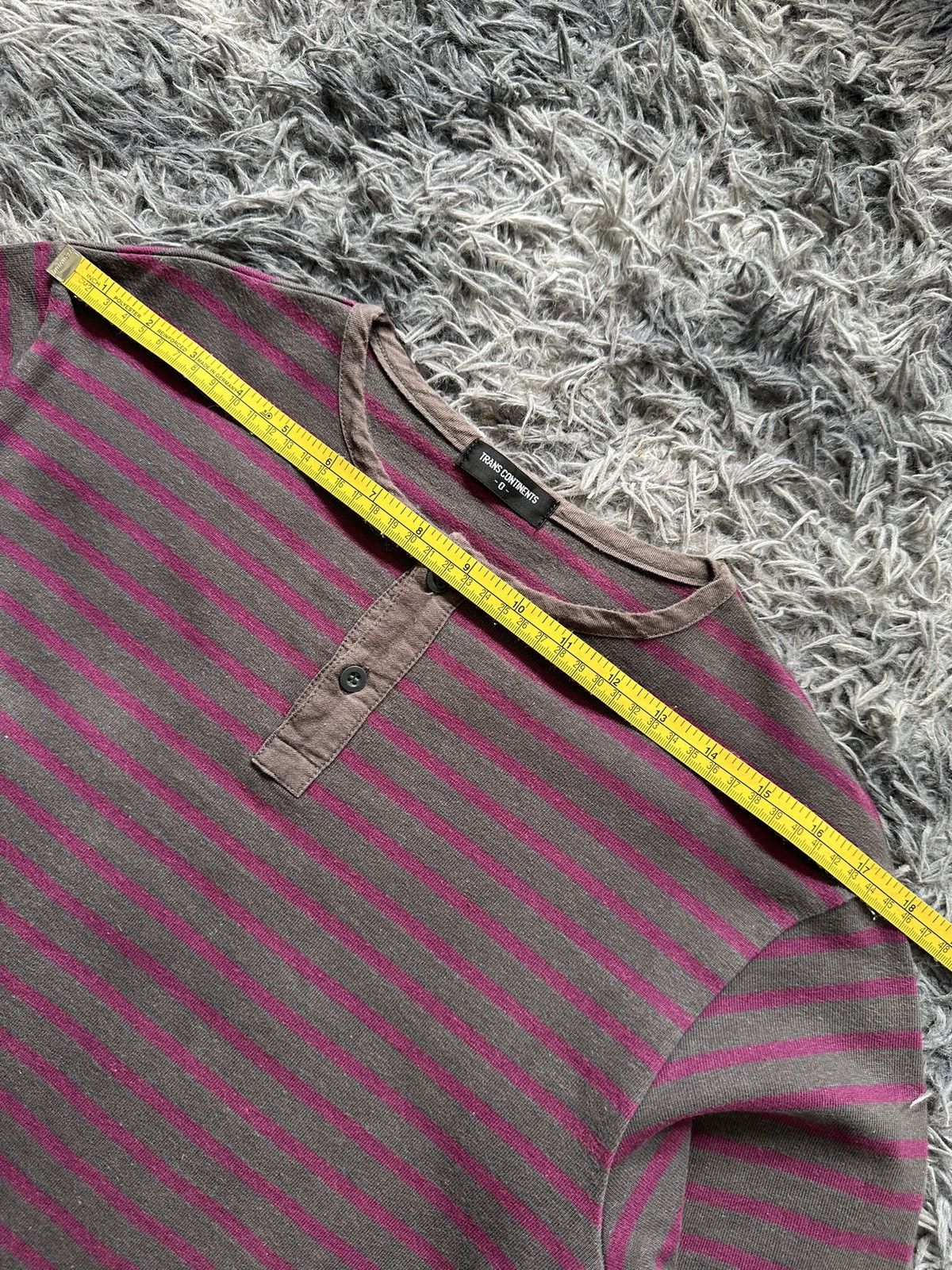 If Six Was Nine 00's Trans Continents - Striped Henley neck long sleeve Size US M / EU 48-50 / 2 - 12 Thumbnail