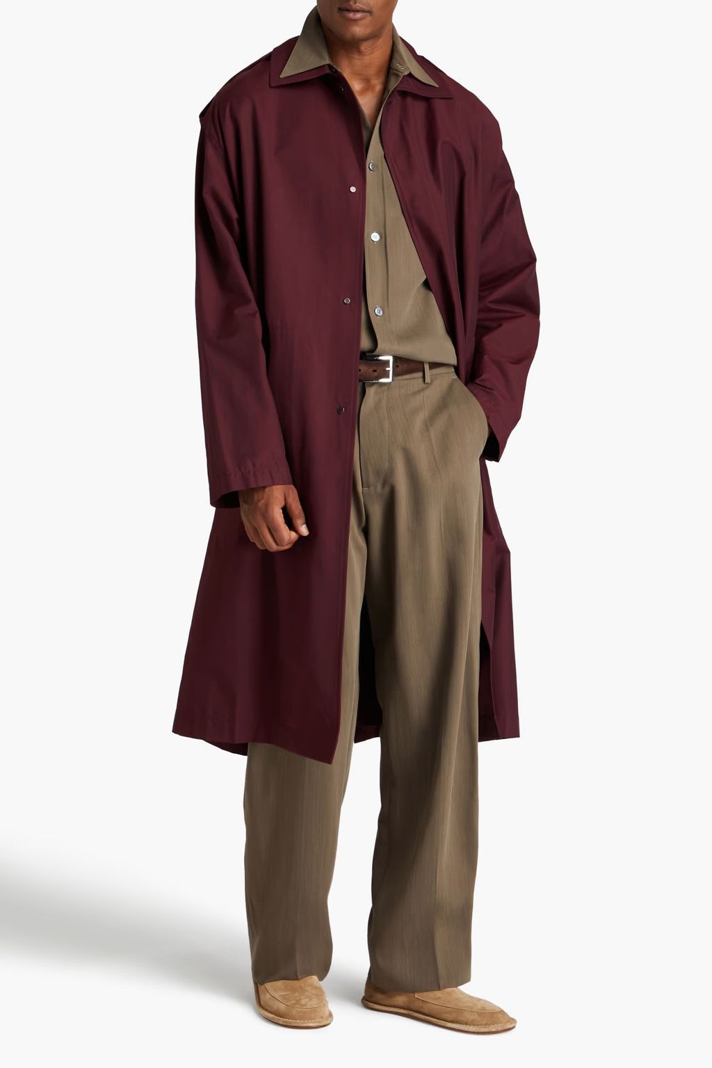 Studio Nicholson Marques cotton-blend twill coat in Merlot Size US M / EU 48-50 / 2 - 1 Thumbnail