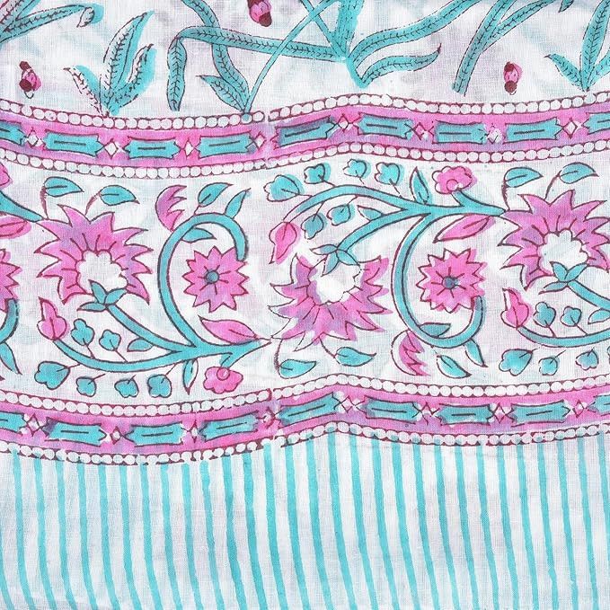 Handmade Cotton Scarf for Women | Handblock Summer Wrap Sarong Size ONE SIZE - 4 Thumbnail