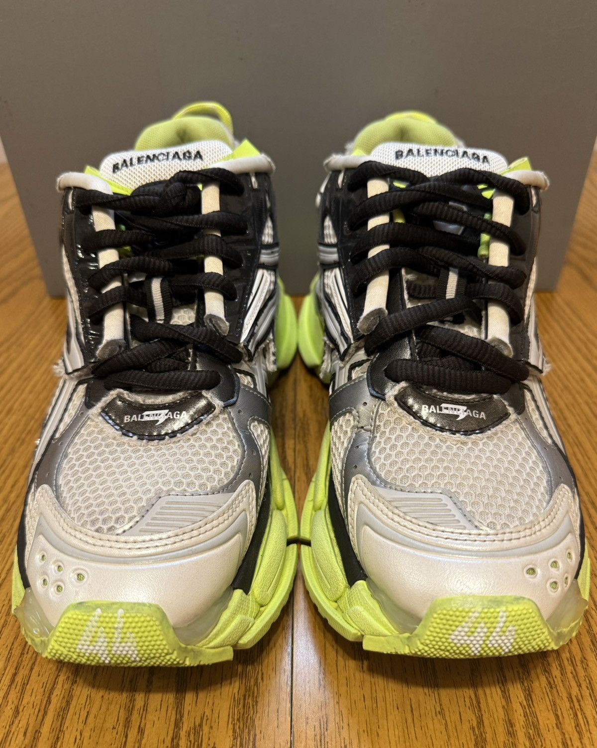 Balenciaga Balenciaga Runner Sneaker (White/Black/Fluo Yellow) Size US 11 / EU 44 - 2 Thumbnail