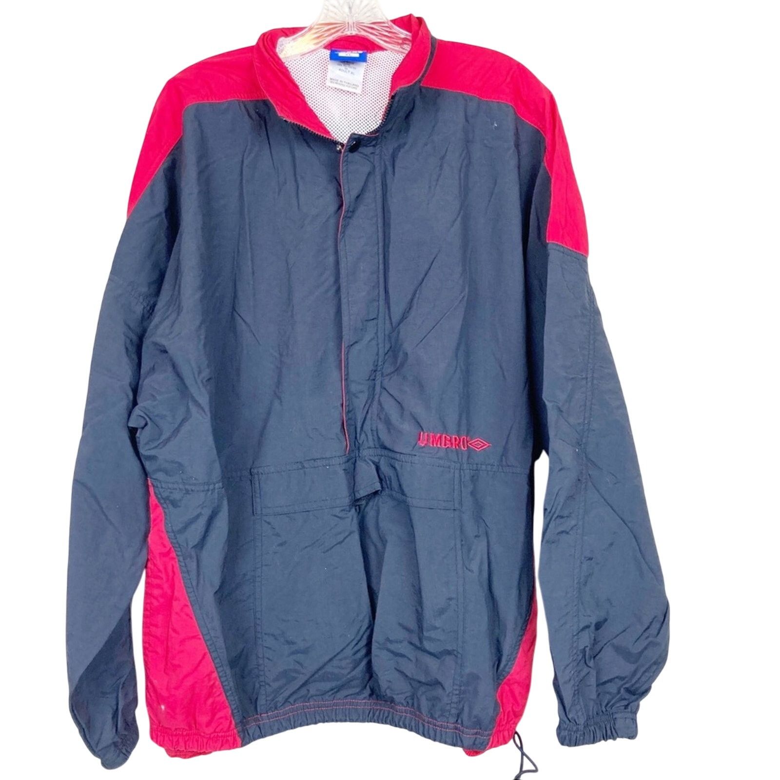 Umbro Vintage Umbro Black Red Windbreaker Sz XL Size US XL / EU 56 / 4 - 1 Thumbnail