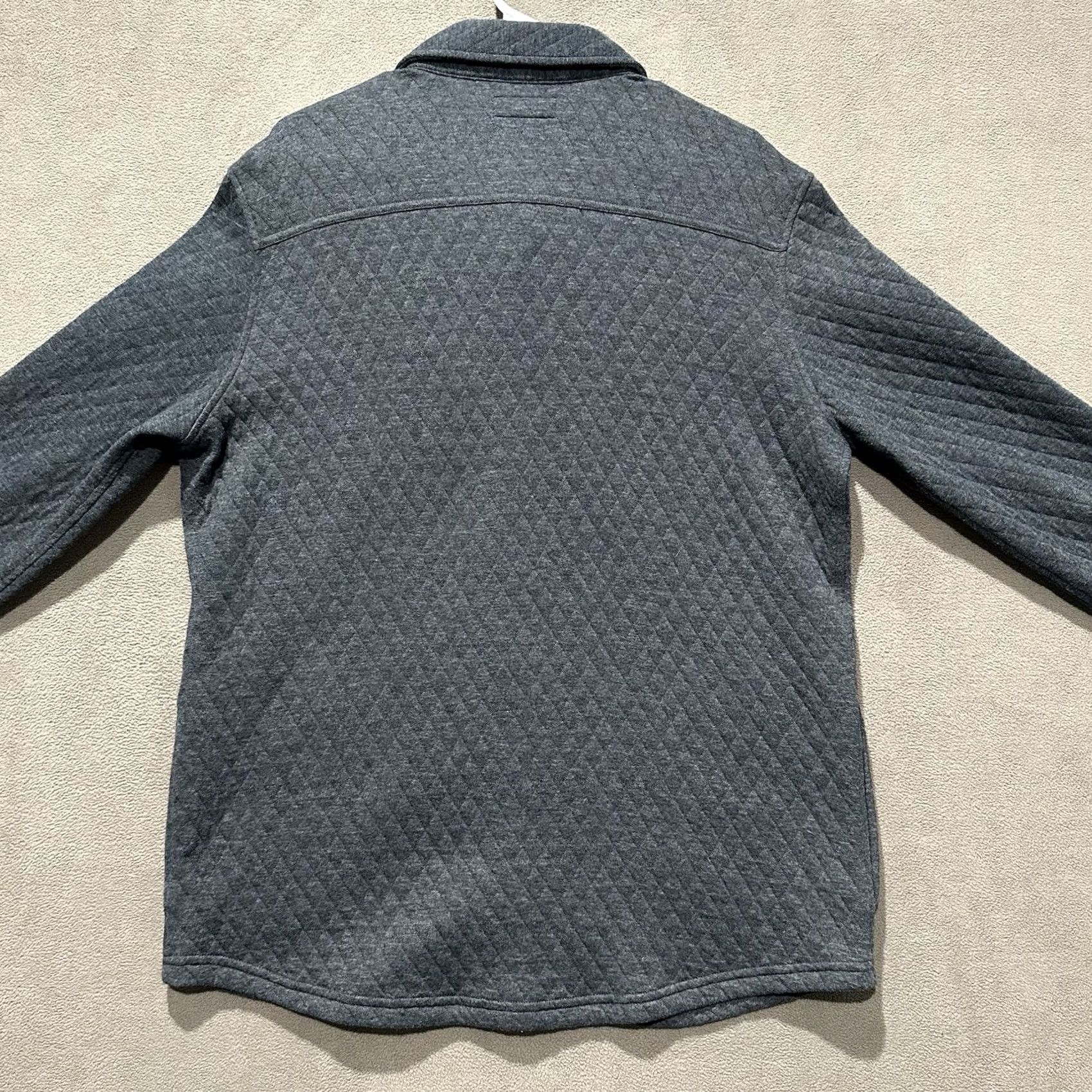 Johnston & Murphy Johnston & Murphy Shirt Mens 2XL Blue Quilted Shacket Jacket Diamond Knit Button-Up Fall Winter Size US XXL / EU 58 / 5 - 2 Thumbnail