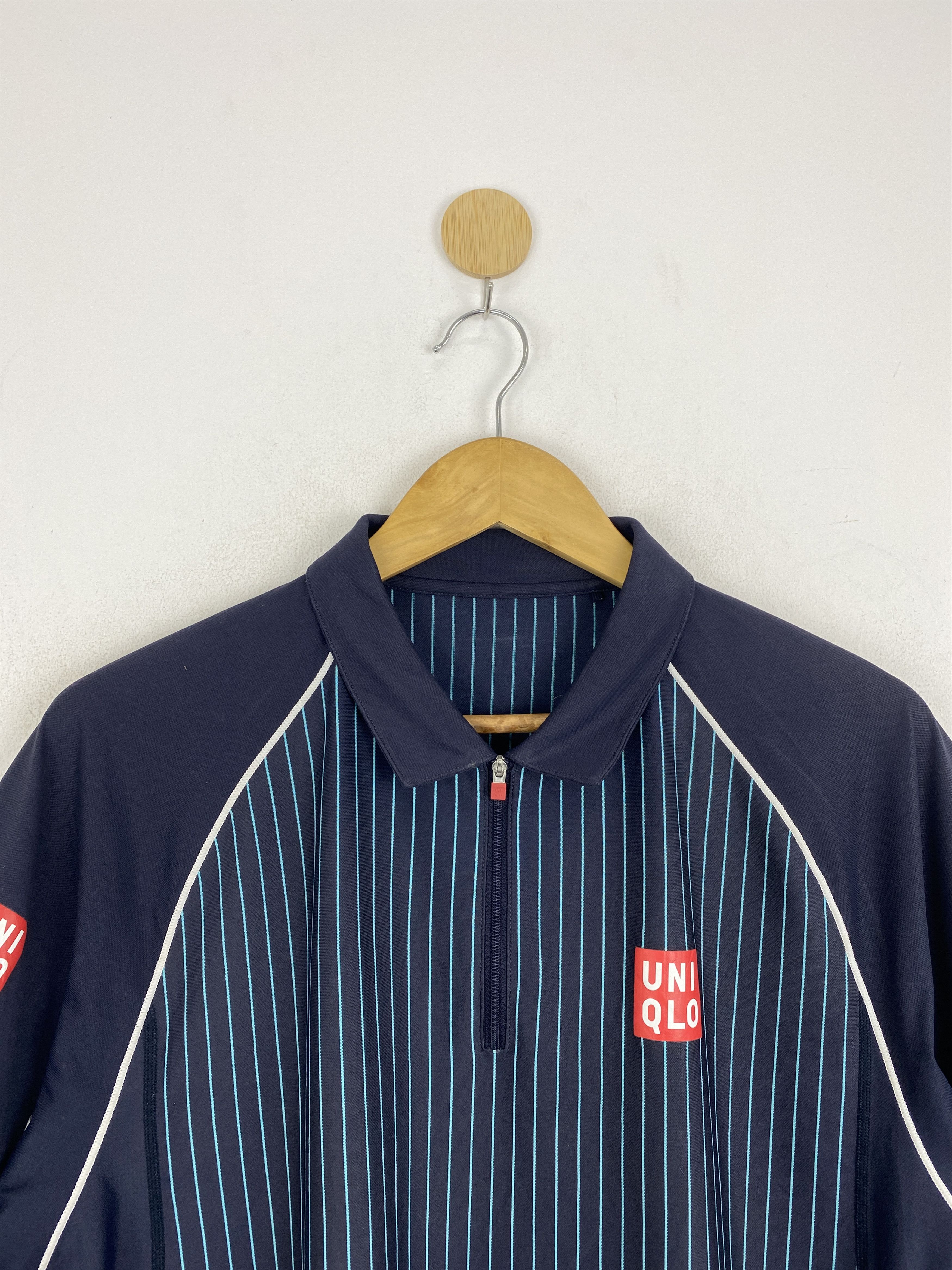 Uniqlo × Vintage Vintage Uniqlo Worker Half Zipper Striped Collar Tee TA0596 Size US L / EU 52-54 / 3 - 2 Thumbnail