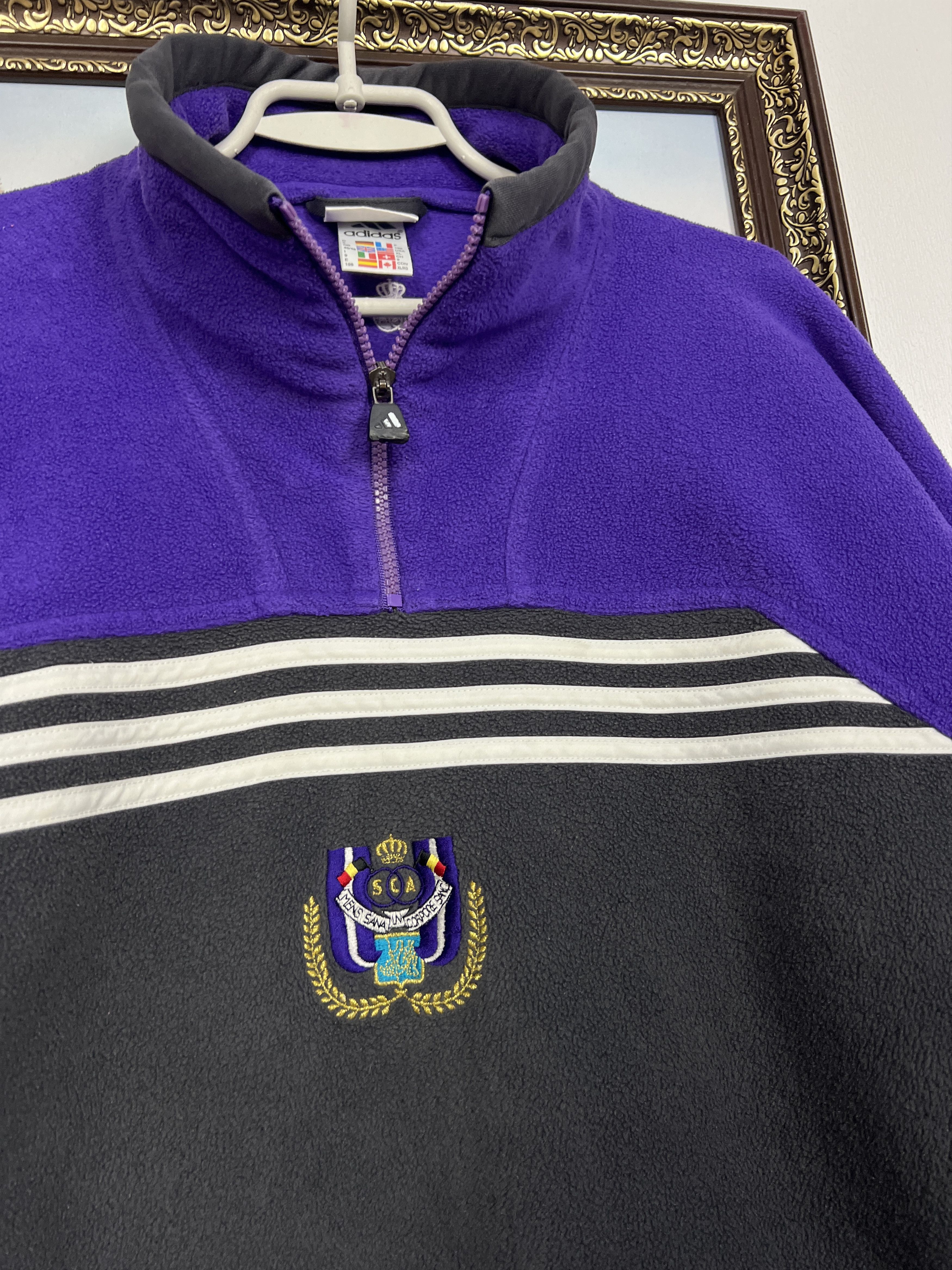 Adidas Vintage 90's Anderlecht Football Fleece Jacket Track Top Size US XL / EU 56 / 4 - 3 Thumbnail