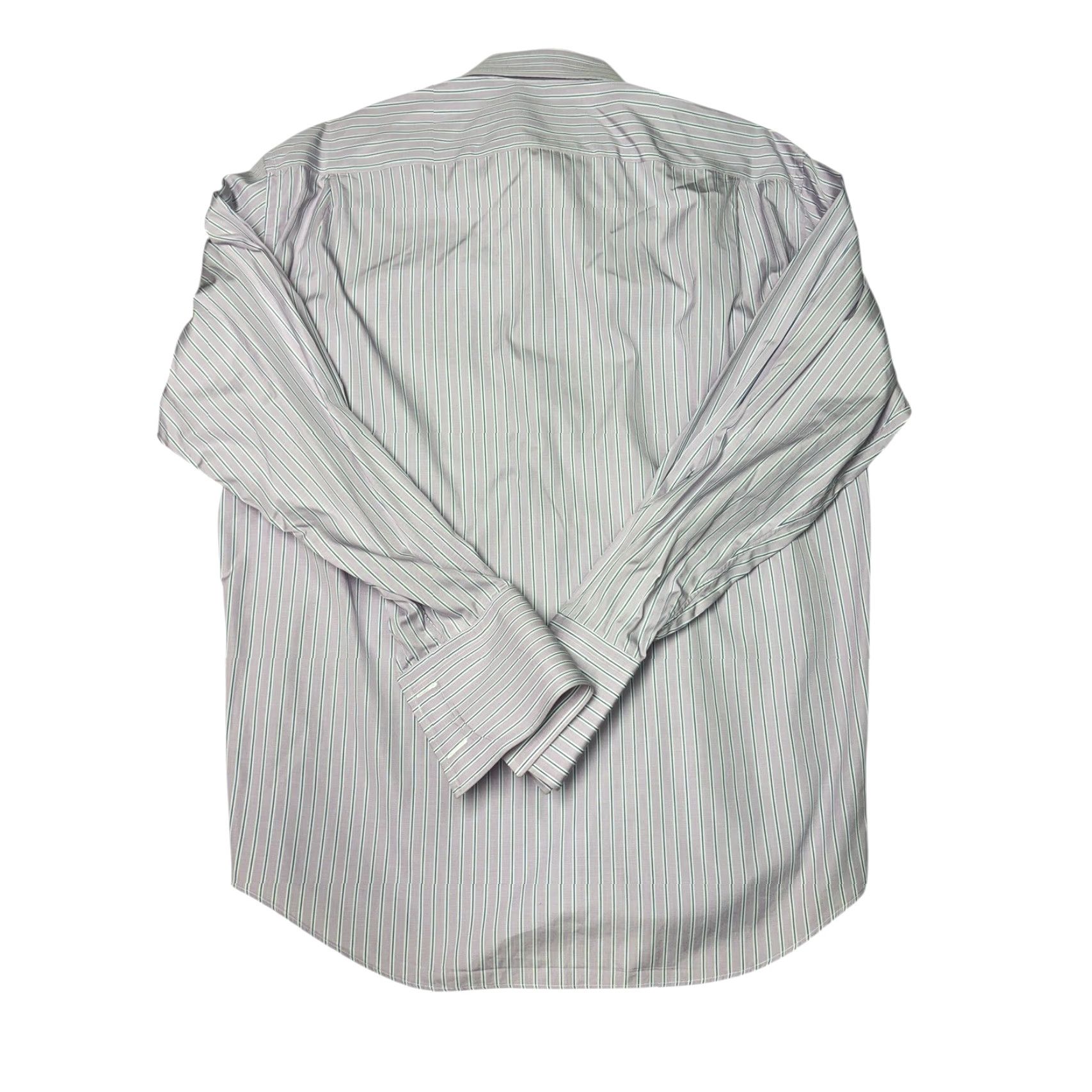 Canali CANALI Dress Shirt Mens XL Striped French Cuff 100% Cotton Made in Italy Pink Size 46R - 5 Thumbnail