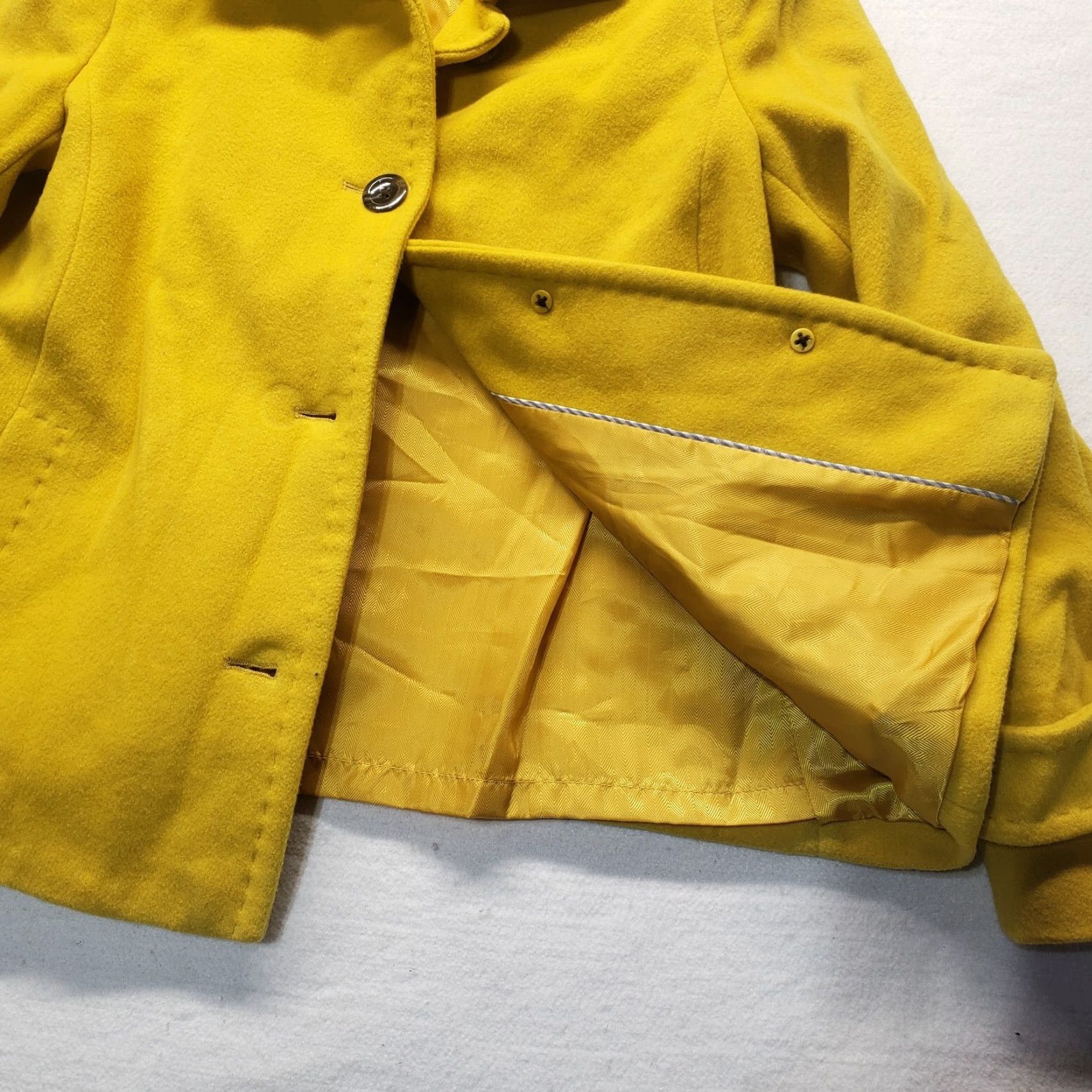 Lands' End Lands' End Mustard Yellow Wool Blazer Jacket Preppy Women's 10P Petite Size L / US 10 / IT 46 - 4 Thumbnail