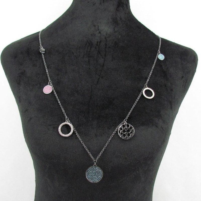 Coach Coach Multi Pave Disc Pendant Necklace Size ONE SIZE - 7 Thumbnail