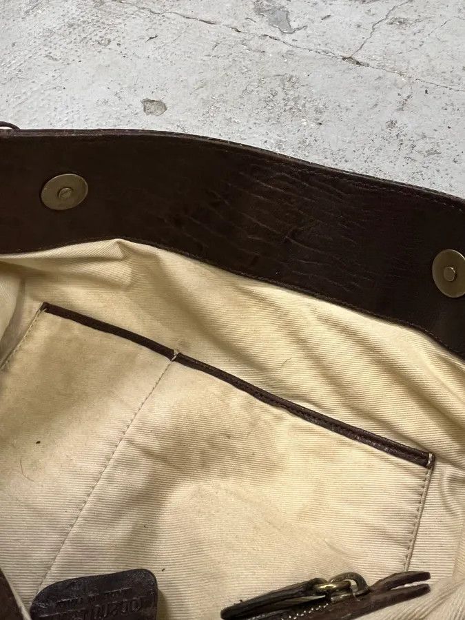 Designer × Roberto Cavalli × Vintage 2000s Roberto Cavalli Grain Brown Leather Fringe Shoulder Bag Size ONE SIZE - 10 Thumbnail