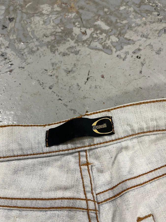 Just Cavalli 2000s Cavalli Distressed White Jeans Size US 30 / EU 46 - 12 Thumbnail