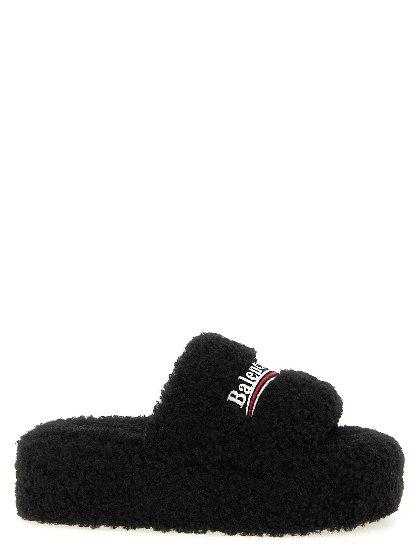 Balenciaga 'Furry Platform' Slides Size US 10 / IT 40 - 1 Thumbnail