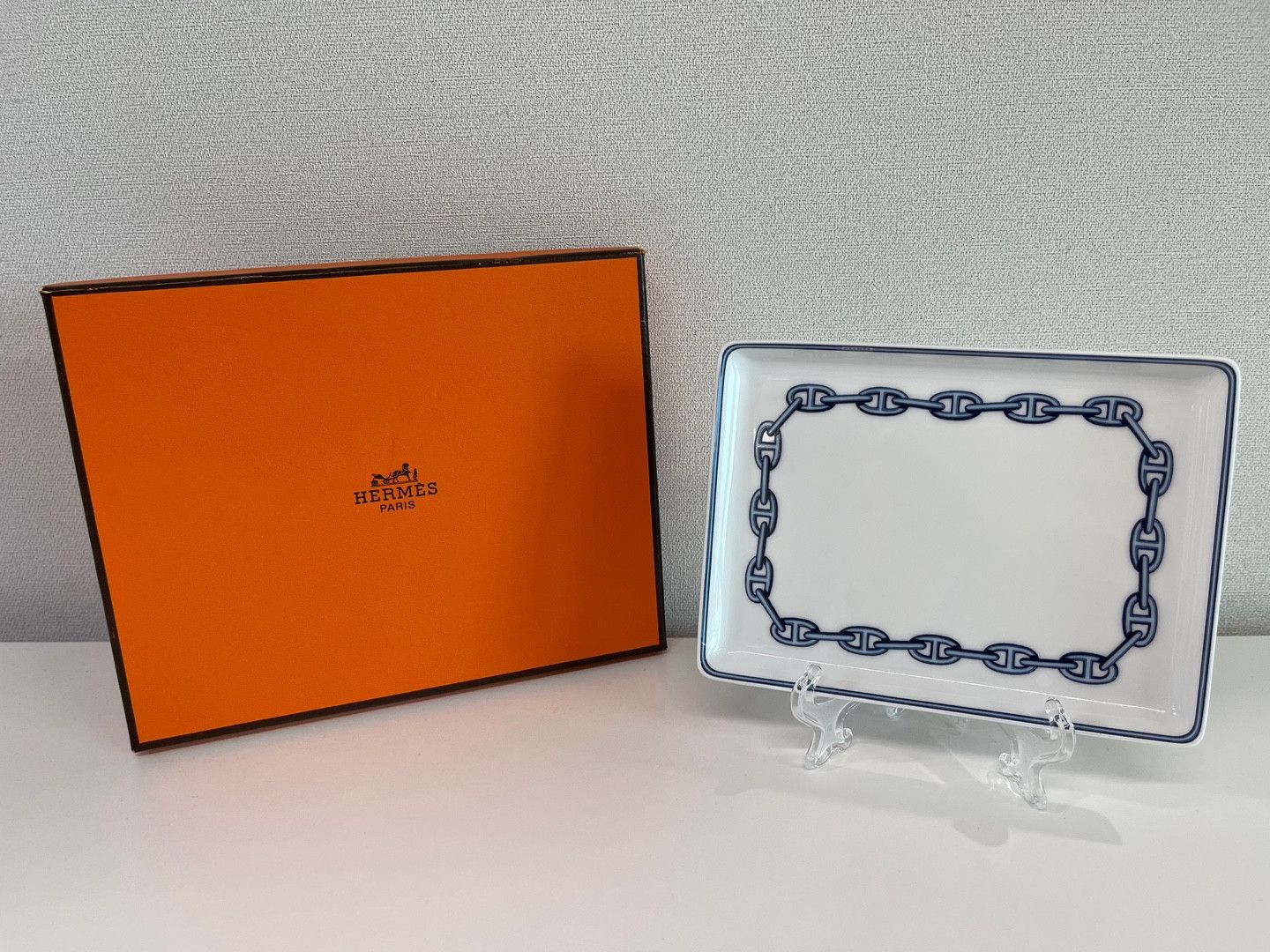 Hermes Hermes Chaine D'Ancre Blue Square Plate Size ONE SIZE - 1 Thumbnail