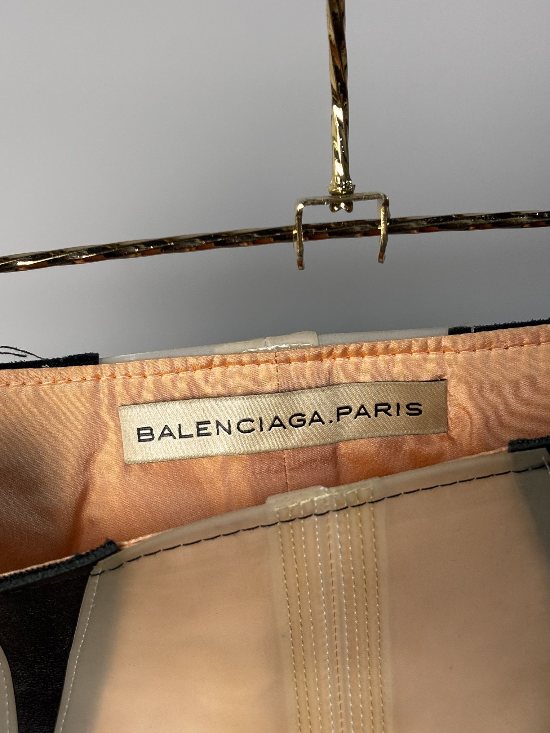 Balenciaga Two-Tone Trousers with Plastic Panel