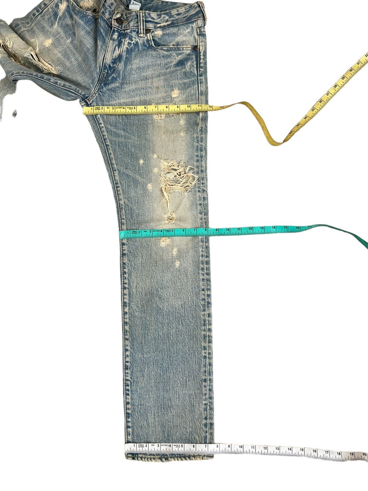 Japanese Brand Rivet & Blue Japan Distressed Muddy Denim Jeans Size US 30 / EU 46 - 4 Thumbnail