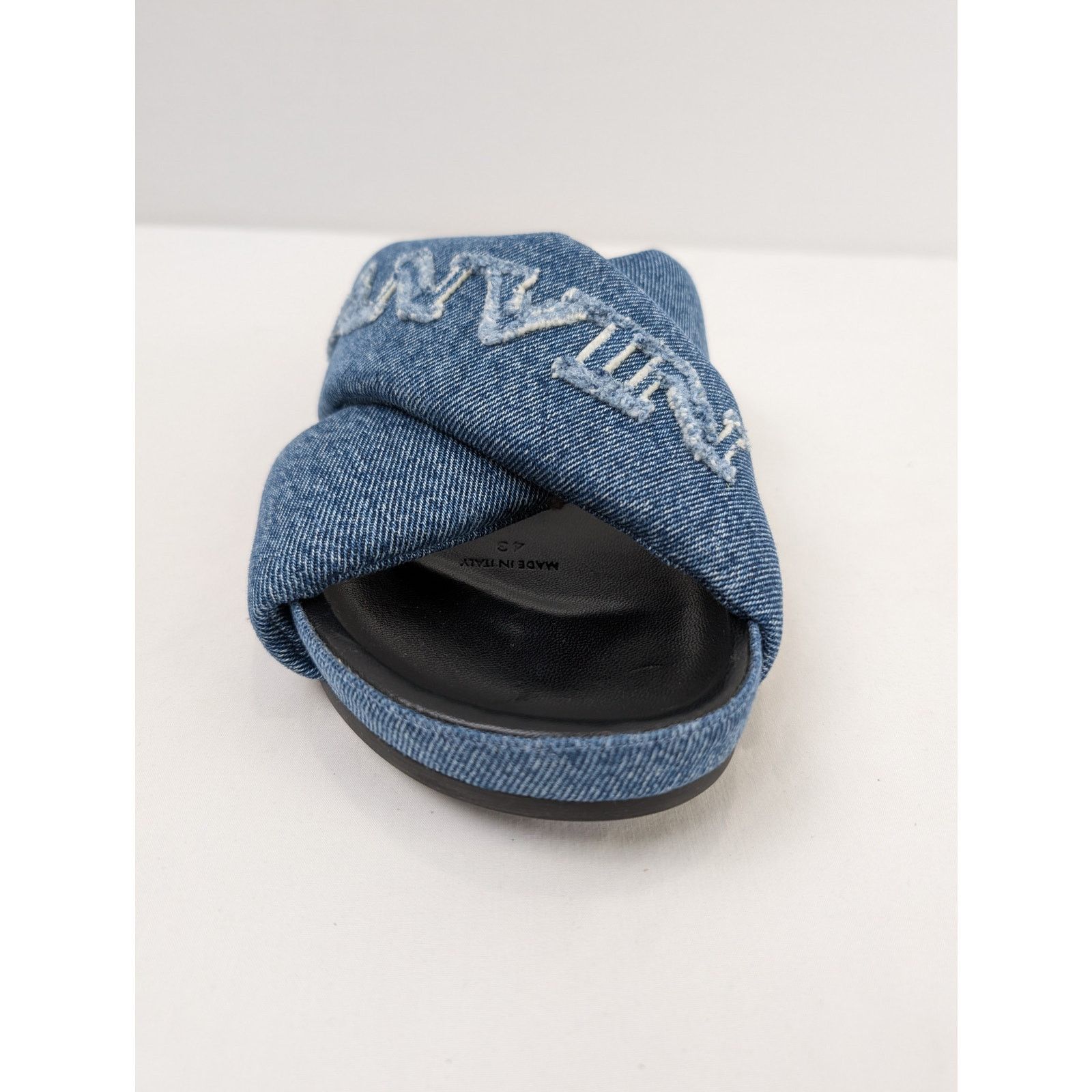 Lanvin o1rshd1 Cross Sandal Slipper with Denim in Blue Size US 11 / EU 44 - 16 Thumbnail