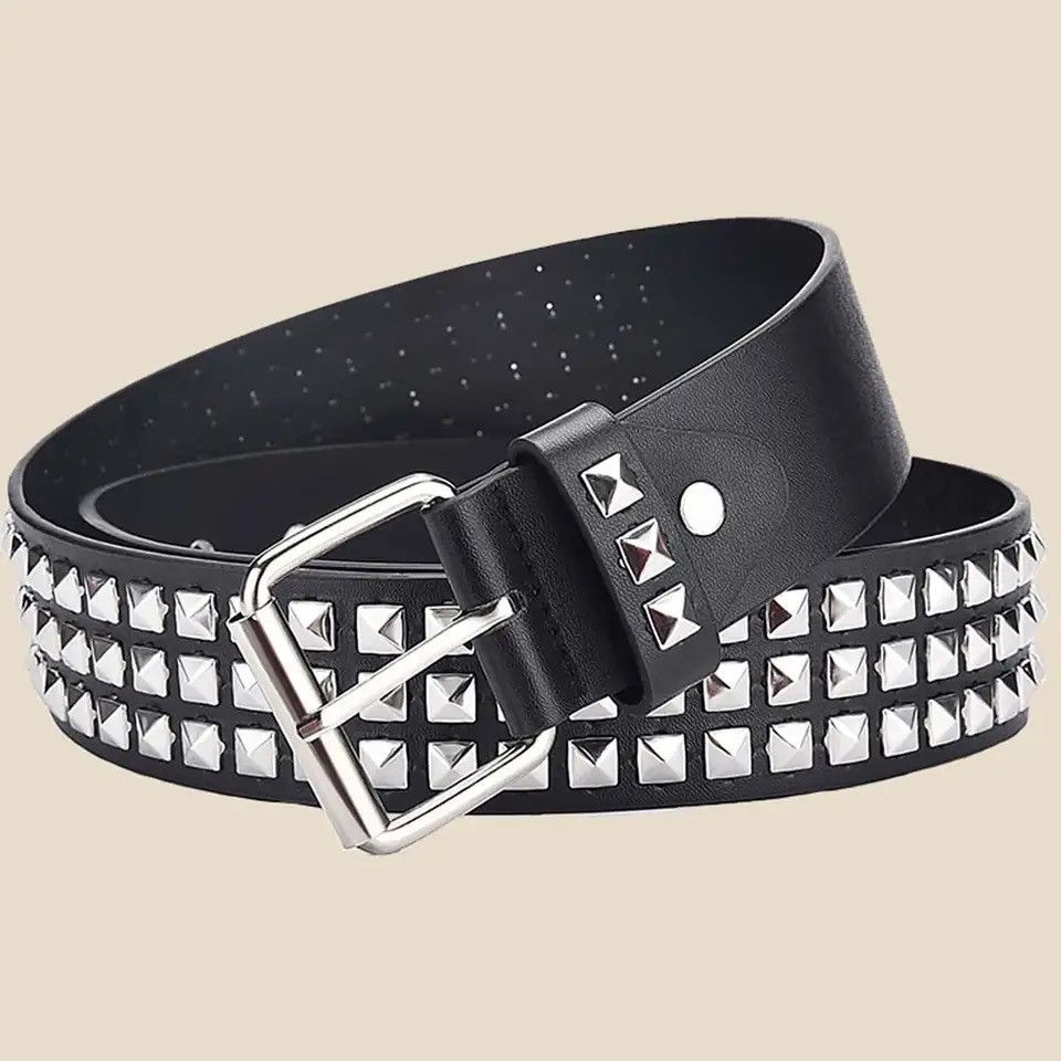 Other Square Bead Rivet Belt Metal Pyramid Belt Size ONE SIZE - 2 Thumbnail