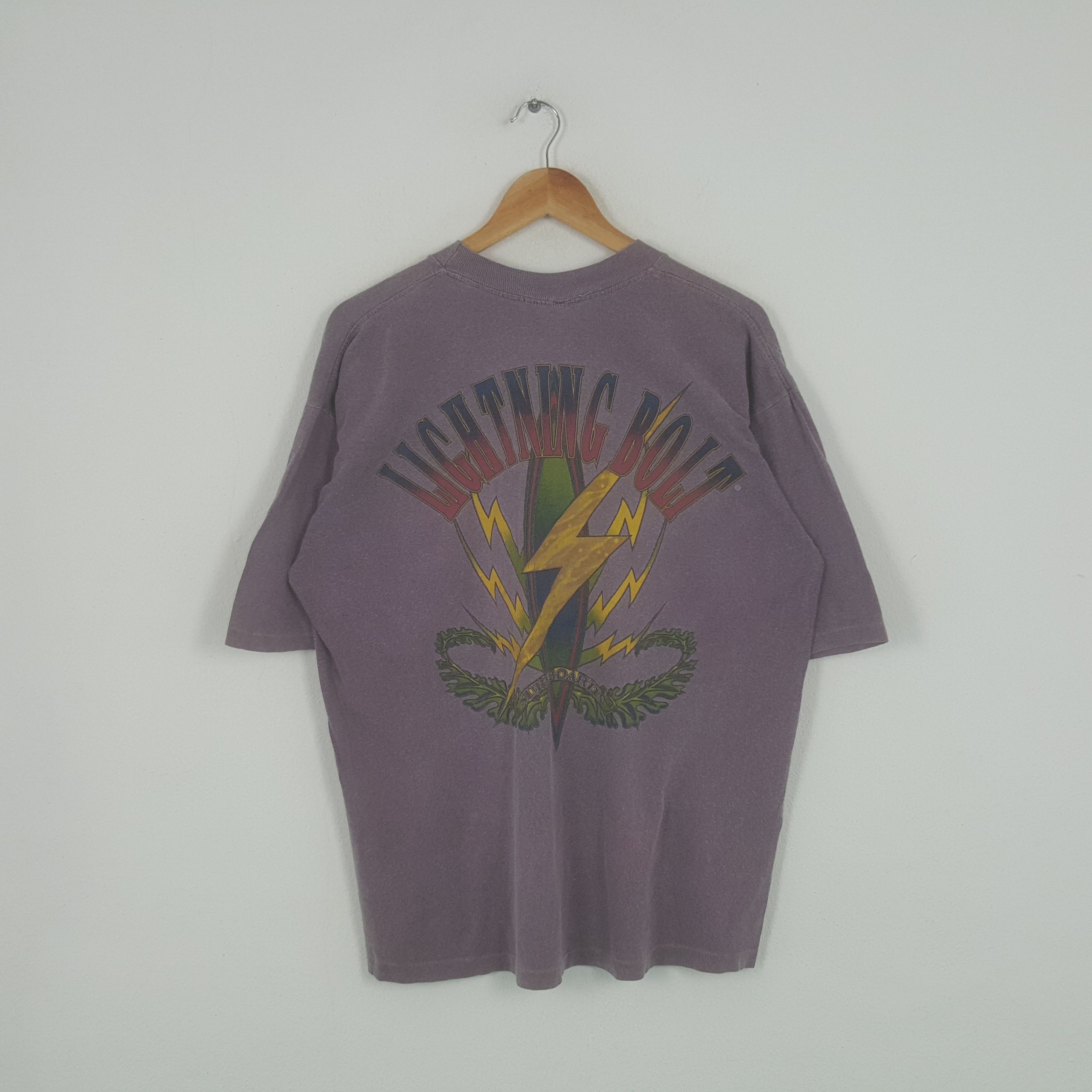Lightning Bolt × Vintage Vintage 90's Lightning Bolt American Surf Style Tshirt Size US XL / EU 56 / 4 - 1 Thumbnail
