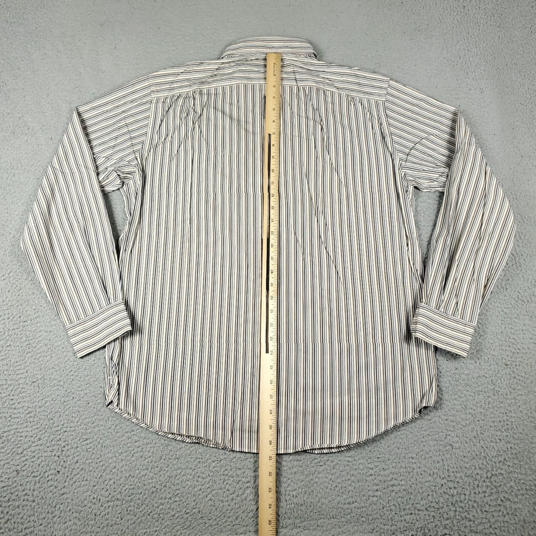 Nautica Nautica Shirt Mens Large Beige Striped Button-Up Long Sleeve Casual Business Formal Workwear Size US L / EU 52-54 / 3 - 4 Thumbnail