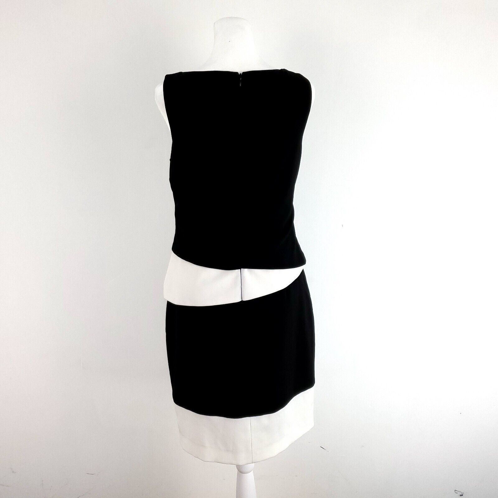 Lauren Ralph Lauren Lauren Ralph Lauren Size 4 Black White Sheath Dress Polyeste Size S / US 4 / IT 40 - 4 Thumbnail