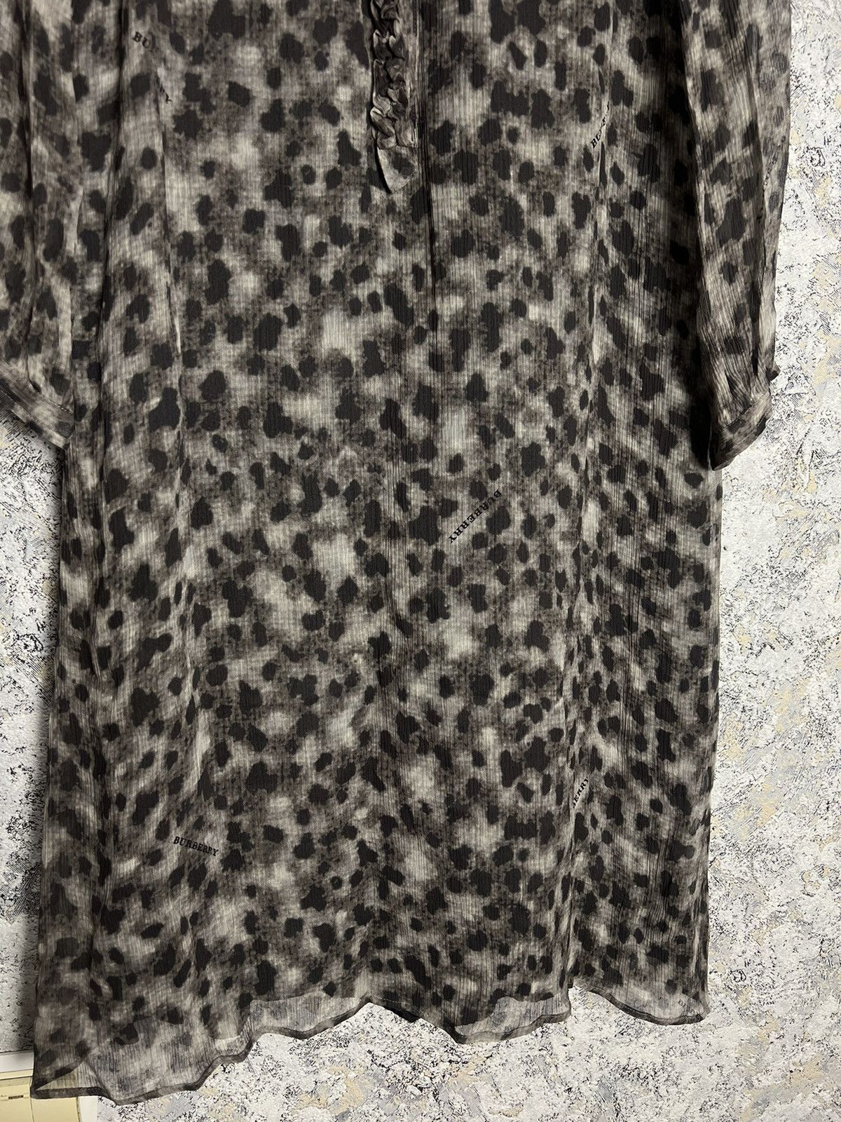 Burberry × Vintage Burberry Brit Dress Animal Printed Mesh Long Sleeve Tunic Size M / US 6-8 / IT 42-44 - 3 Thumbnail
