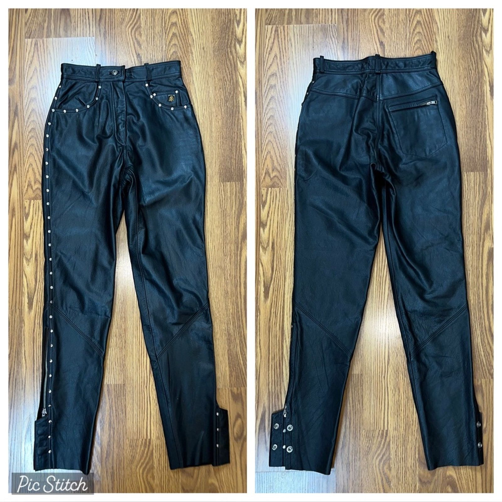 Other Super Cool Harley Davidson Studded Leather Motorcycle Pants! Size 30" / US 8 / IT 44 - 1 Thumbnail