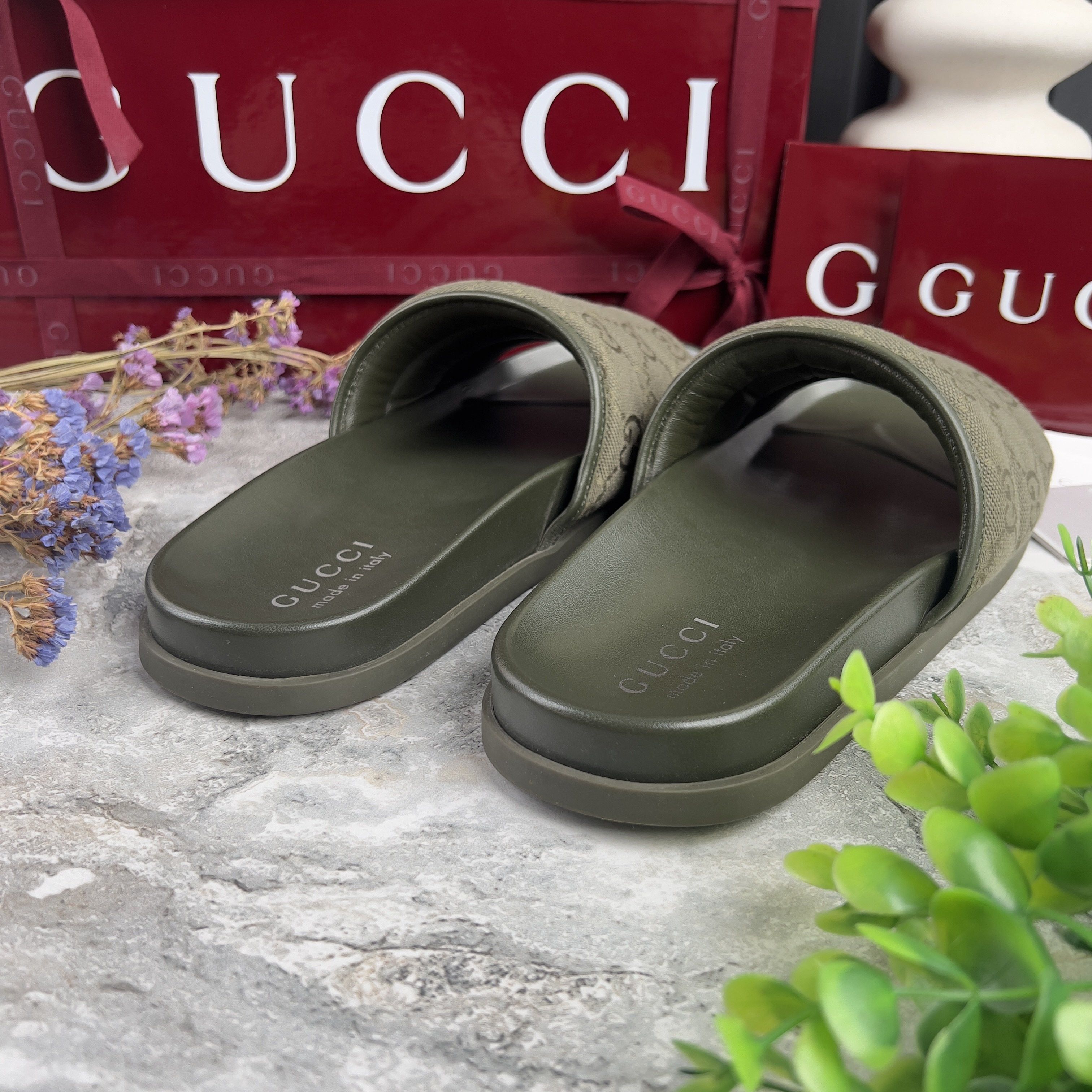 Gucci Gucci GG Monogram Quilted Slide Sandals Canvas Fabric Size US 7.5 / EU 40-41 - 8 Thumbnail