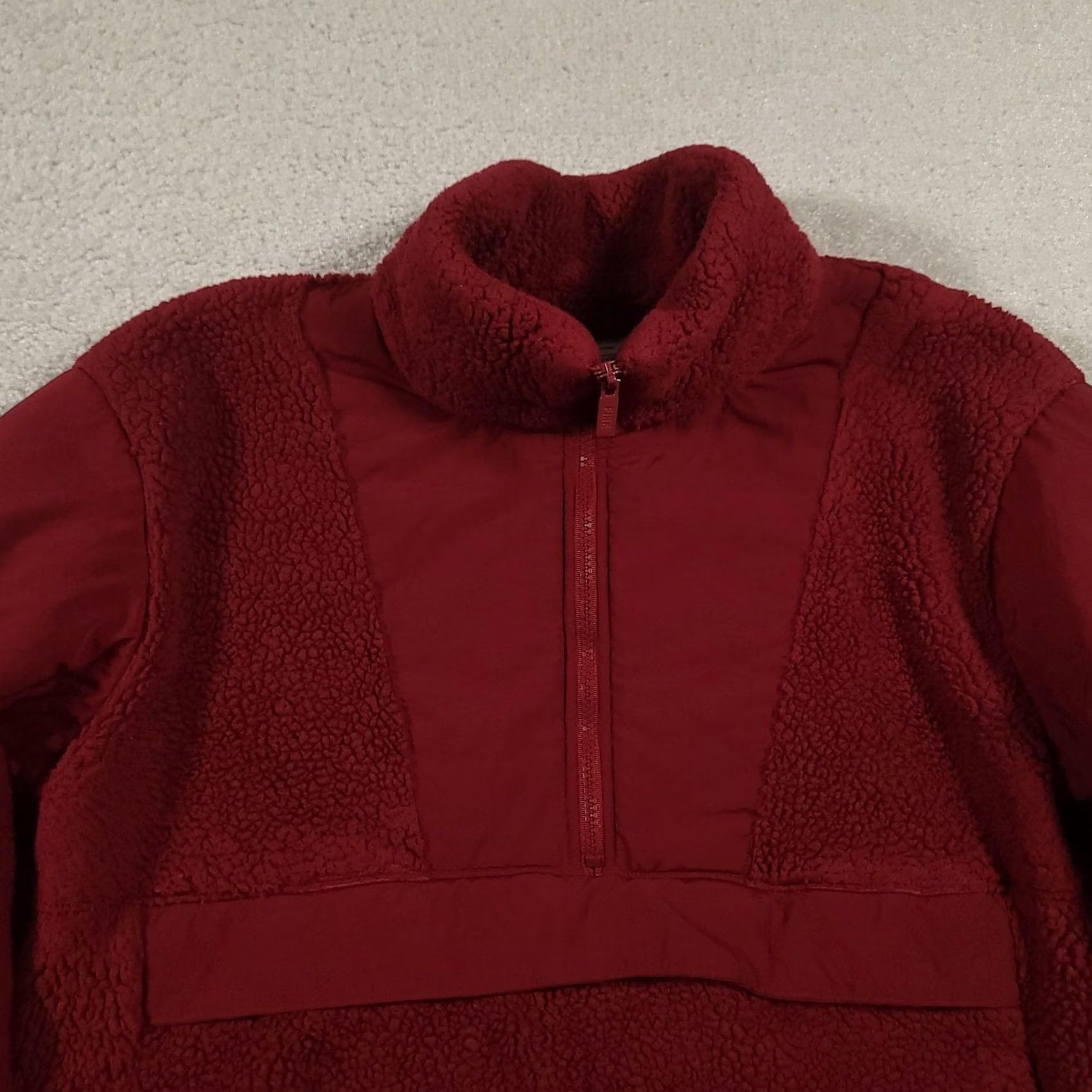 Pinko VINTAGE PINK Victoria's Secret Pullover Jacket Womens M Red Sherpa Fleece Half Zip Warm N/A Size M / US 6-8 / IT 42-44 - 3 Thumbnail