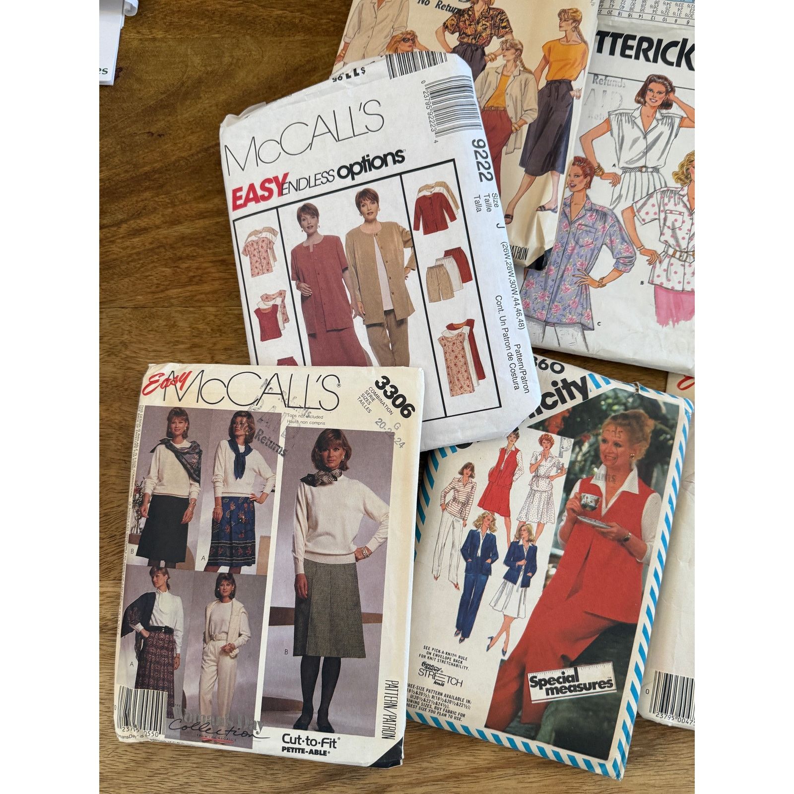Other Vintage Lot of 9 80s Plus Size Sewing Patterns 20-24 Size ONE SIZE - 3 Thumbnail
