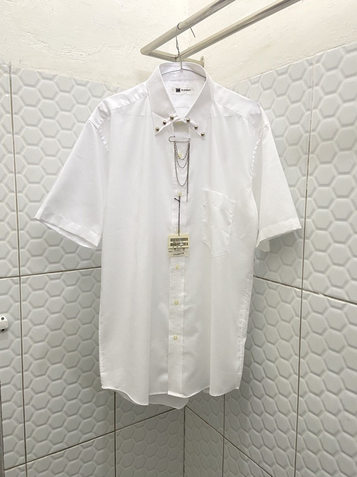 Issey Miyake 🛒SENDOFFER🛒Issey Miyake IM Product Chain Stude Collar Shirt Size US M / EU 48-50 / 2 - 1 Thumbnail