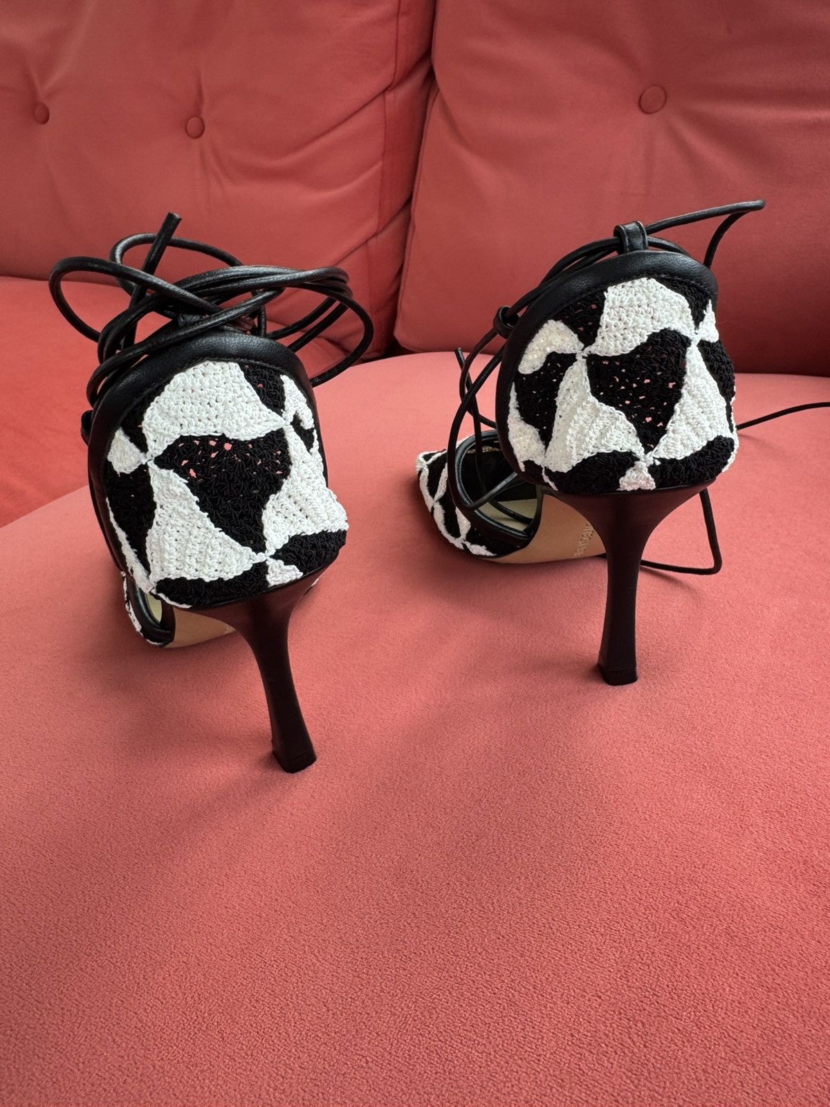 Bottega Veneta Bottega Veneta New Crochet black and white sand, size 36 IT Size US 6 / IT 36 - 7 Thumbnail