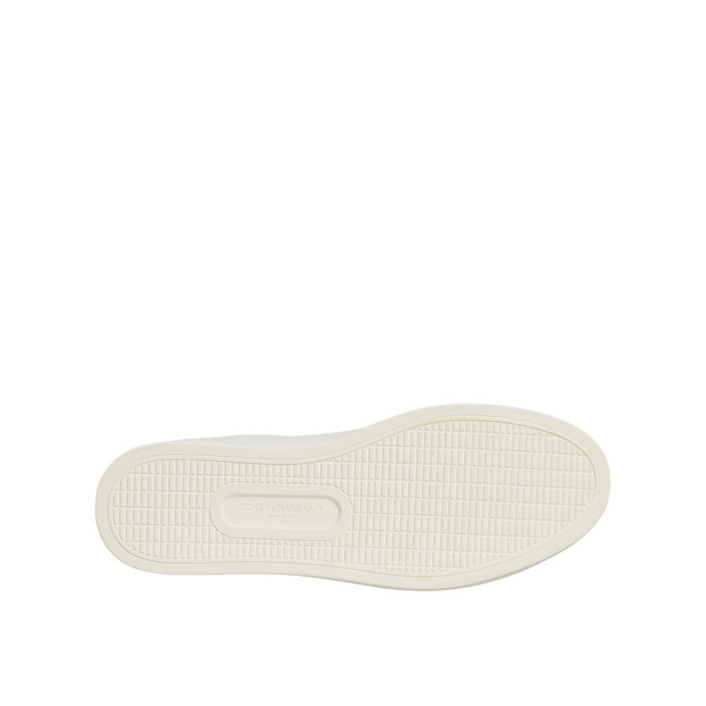 Dolce & Gabbana Dolce & Gabbana White Leather Heart Embellished Sneakers Sho Size US 8 / EU 41 - 8 Thumbnail