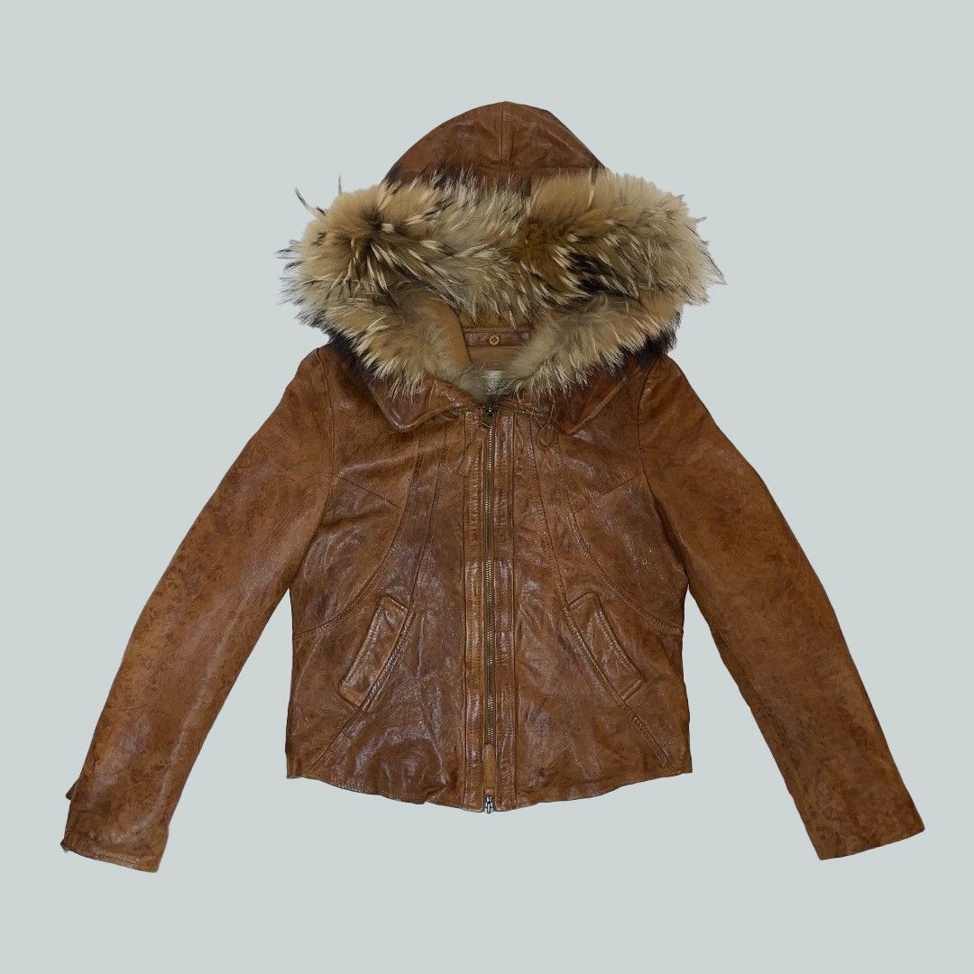 Vintage G.O.A. Leather Jacket with Detachable Hood and Fur | Grailed