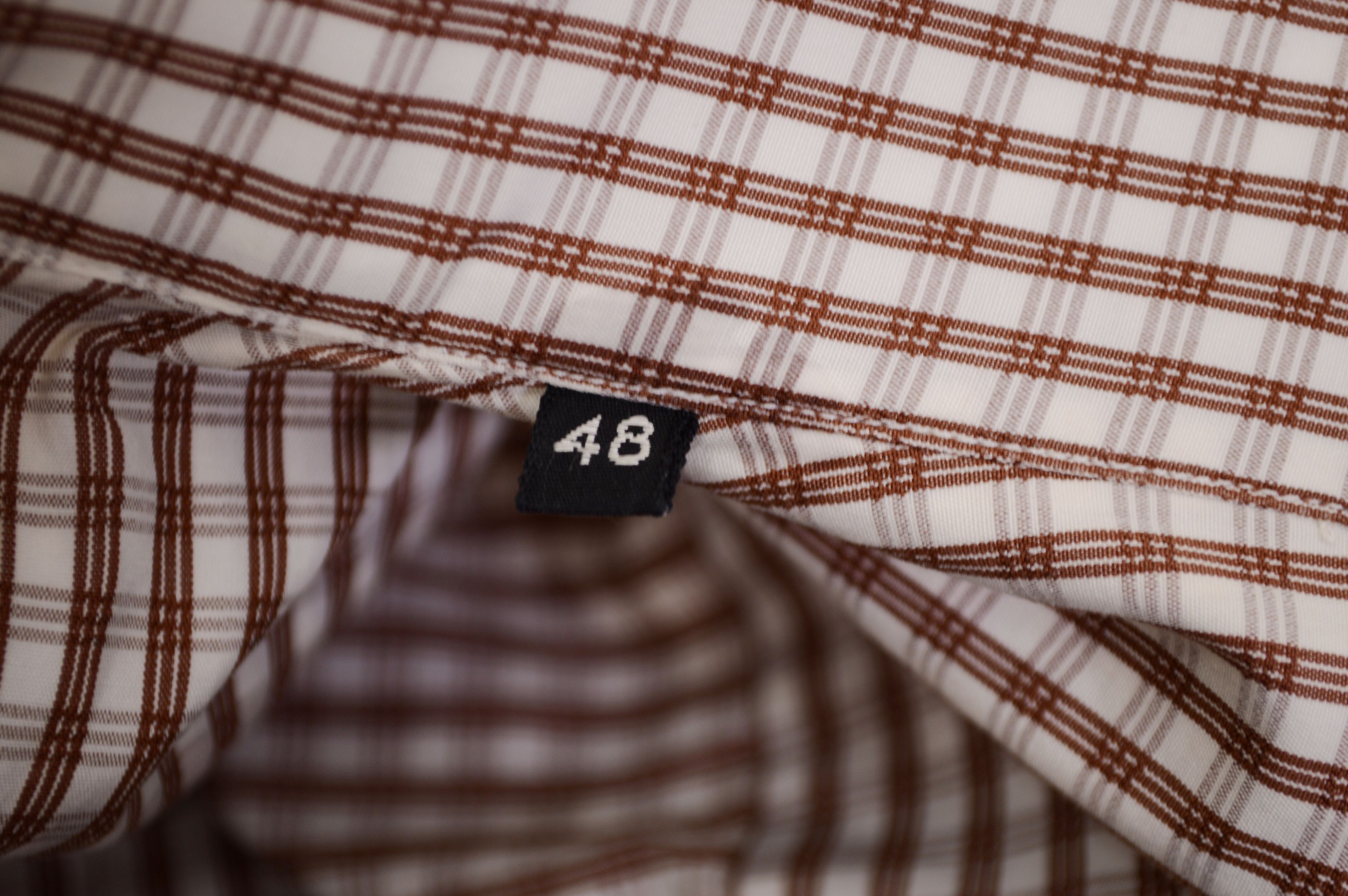 Tom Ford MTO Amazing Men's Tom Ford Shirt 48 Brown/White Check Cotton Size US XXL / EU 58 / 5 - 10 Thumbnail