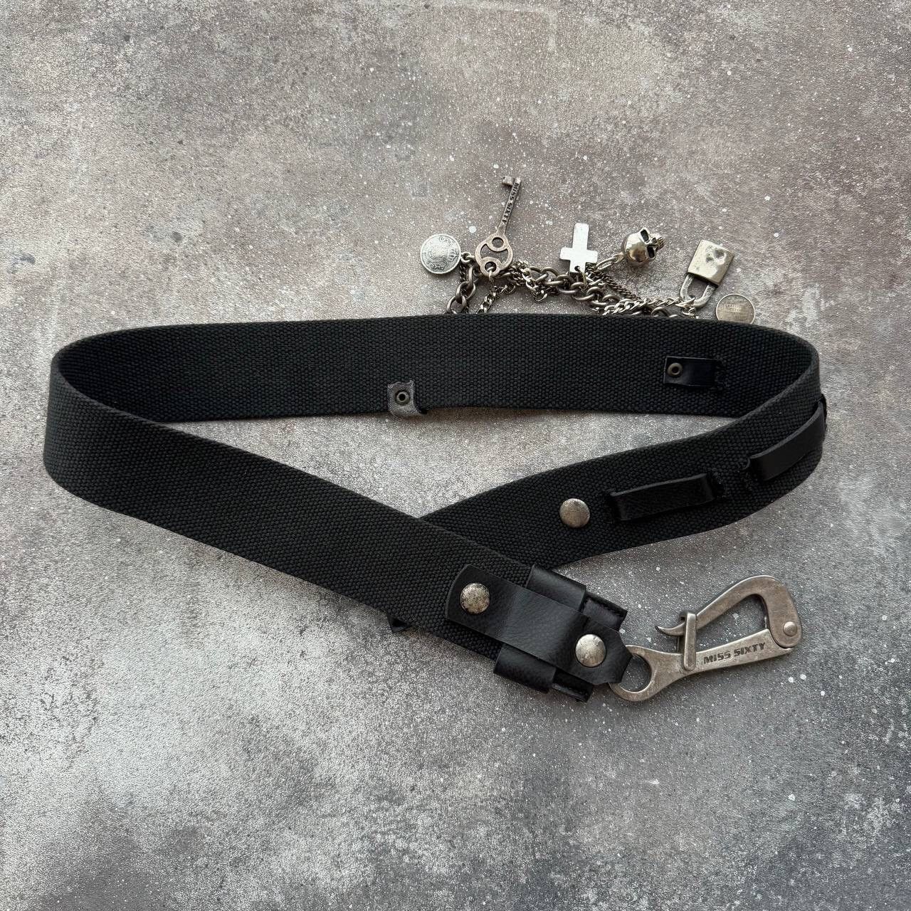 Miss Sixty RARE Miss Sixty Vintage Avant Garde Gothic Belt With Chain Size ONE SIZE - 8 Thumbnail