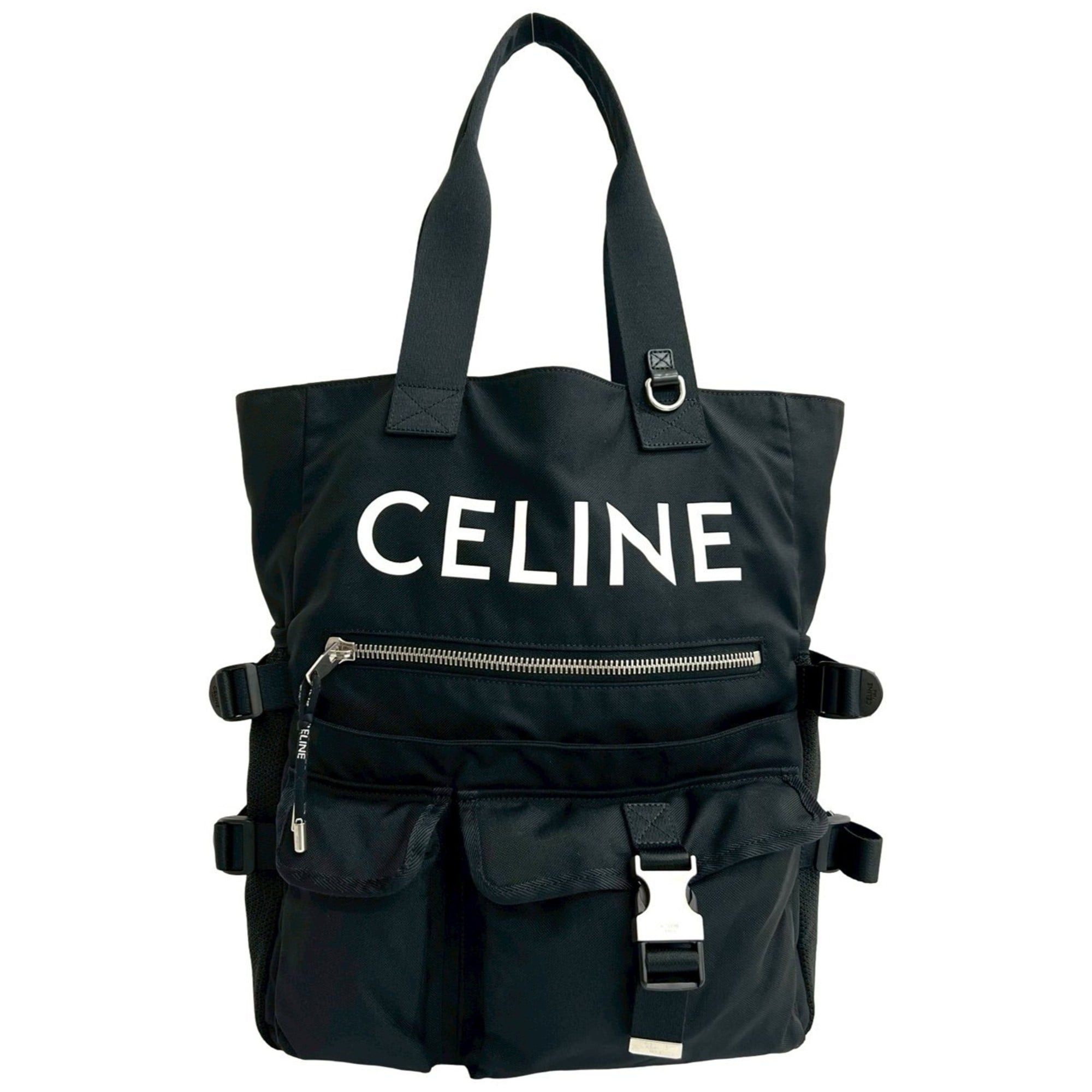 Celine CELINE Printed Nylon Tote Bag, Handbag, Semi-Shoulder Black 06909 Size ONE SIZE - 1 Thumbnail