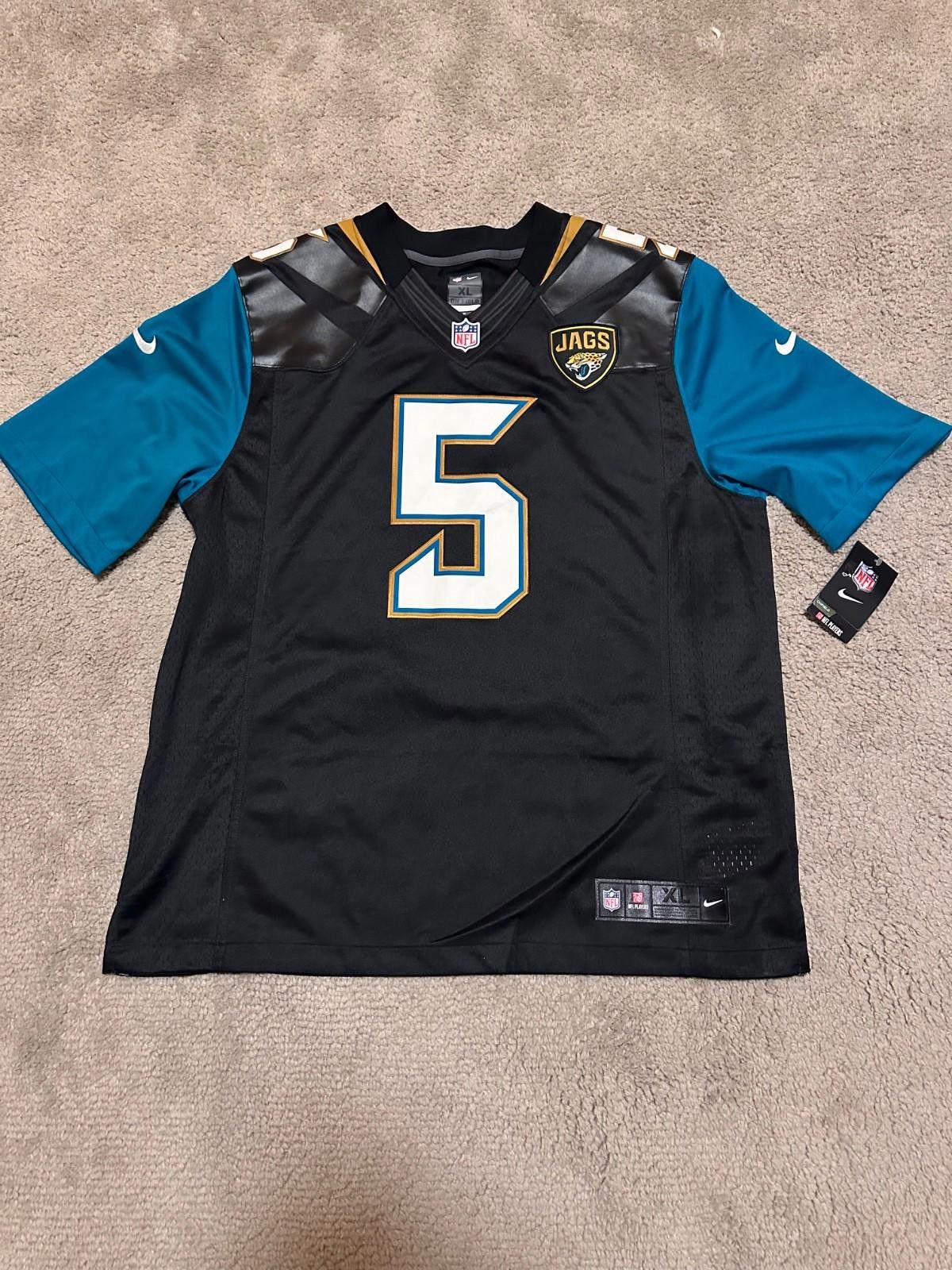 Nike 2014-17 Jacksonville Jaguars Bortles #5 Nike Game Jersey XL Size US XL / EU 56 / 4 - 1 Thumbnail